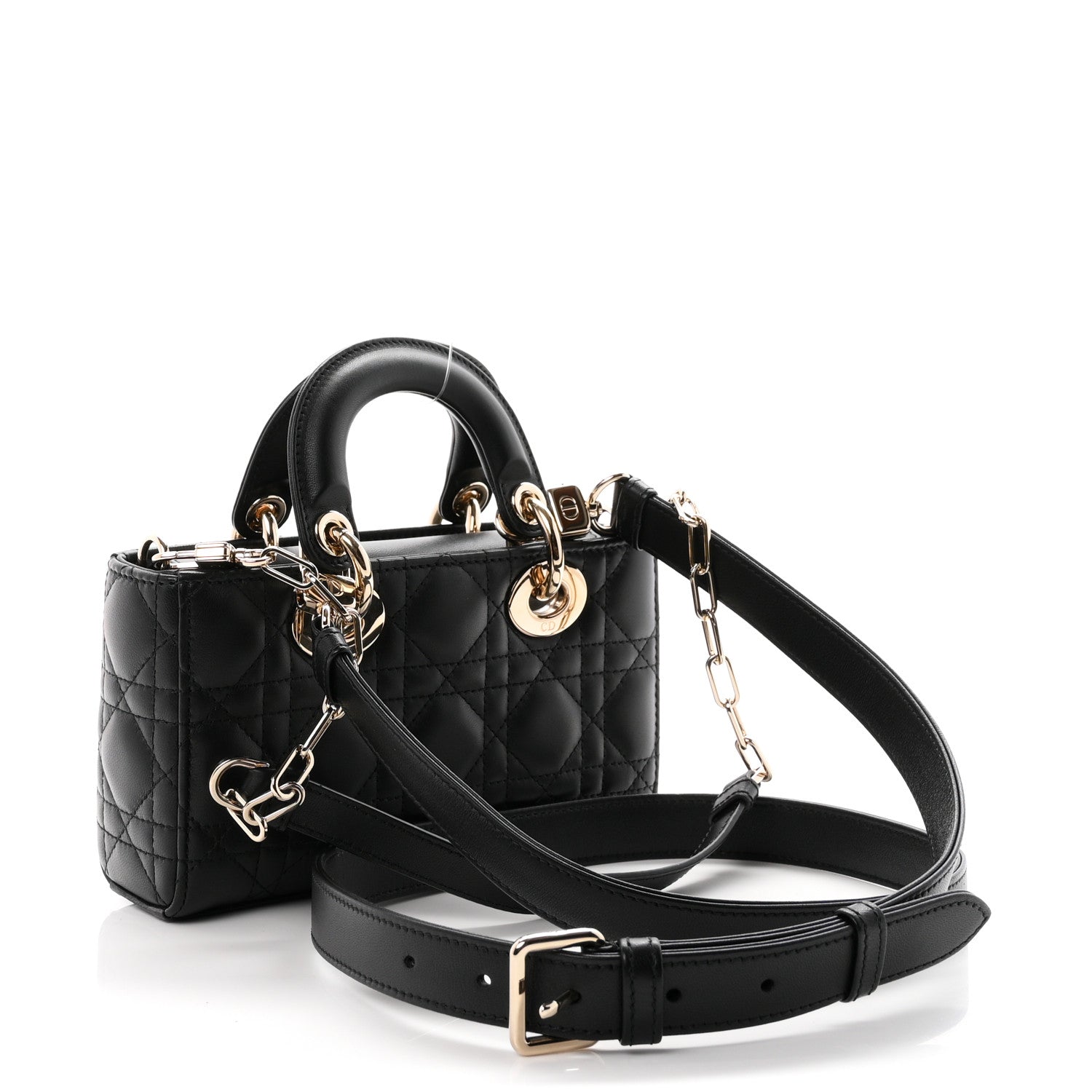Lambskin Cannage Small Lady D-Joy Black — view 3