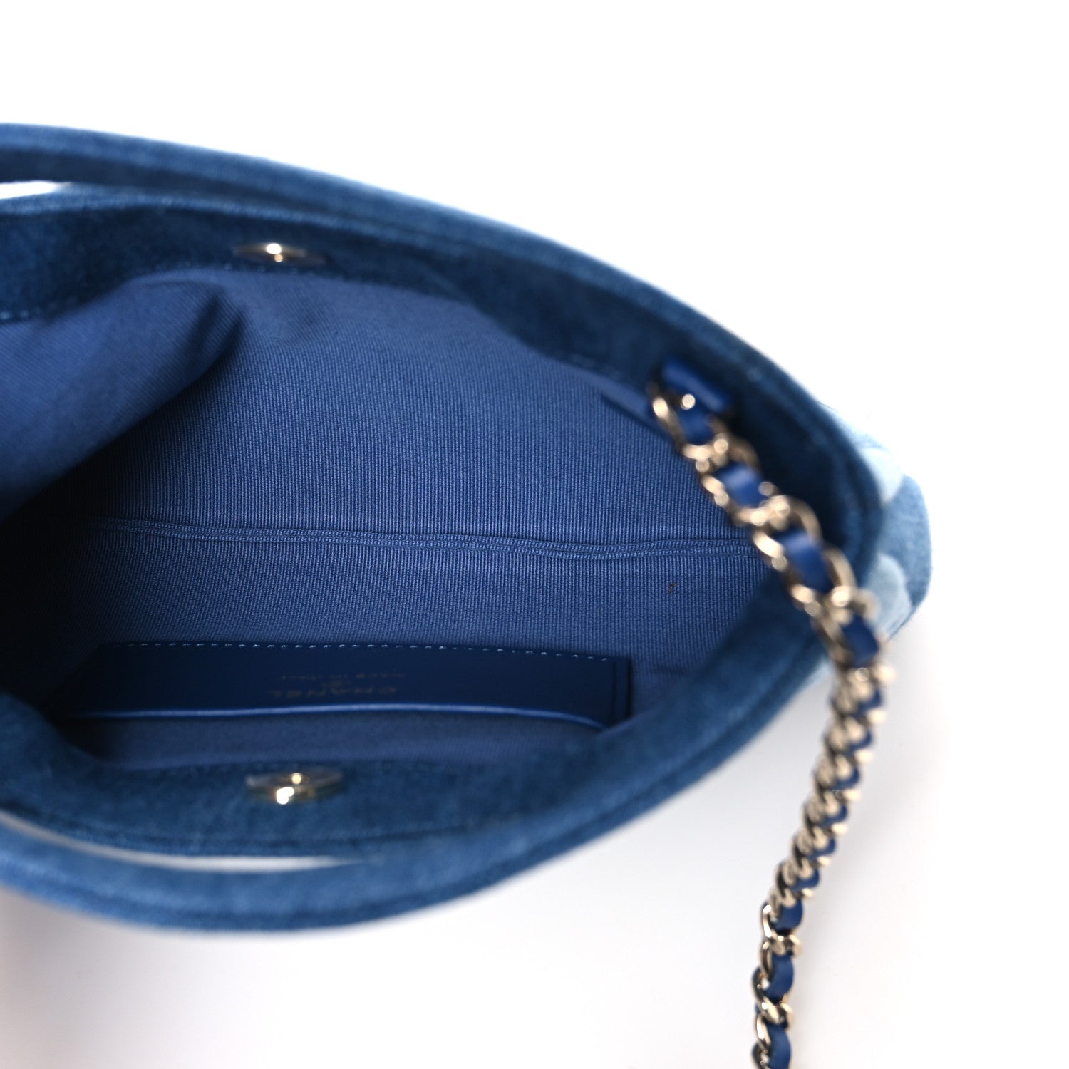 Denim Quilted Nano 31 Shopping Bag Light Blue Dark Blue — view 5