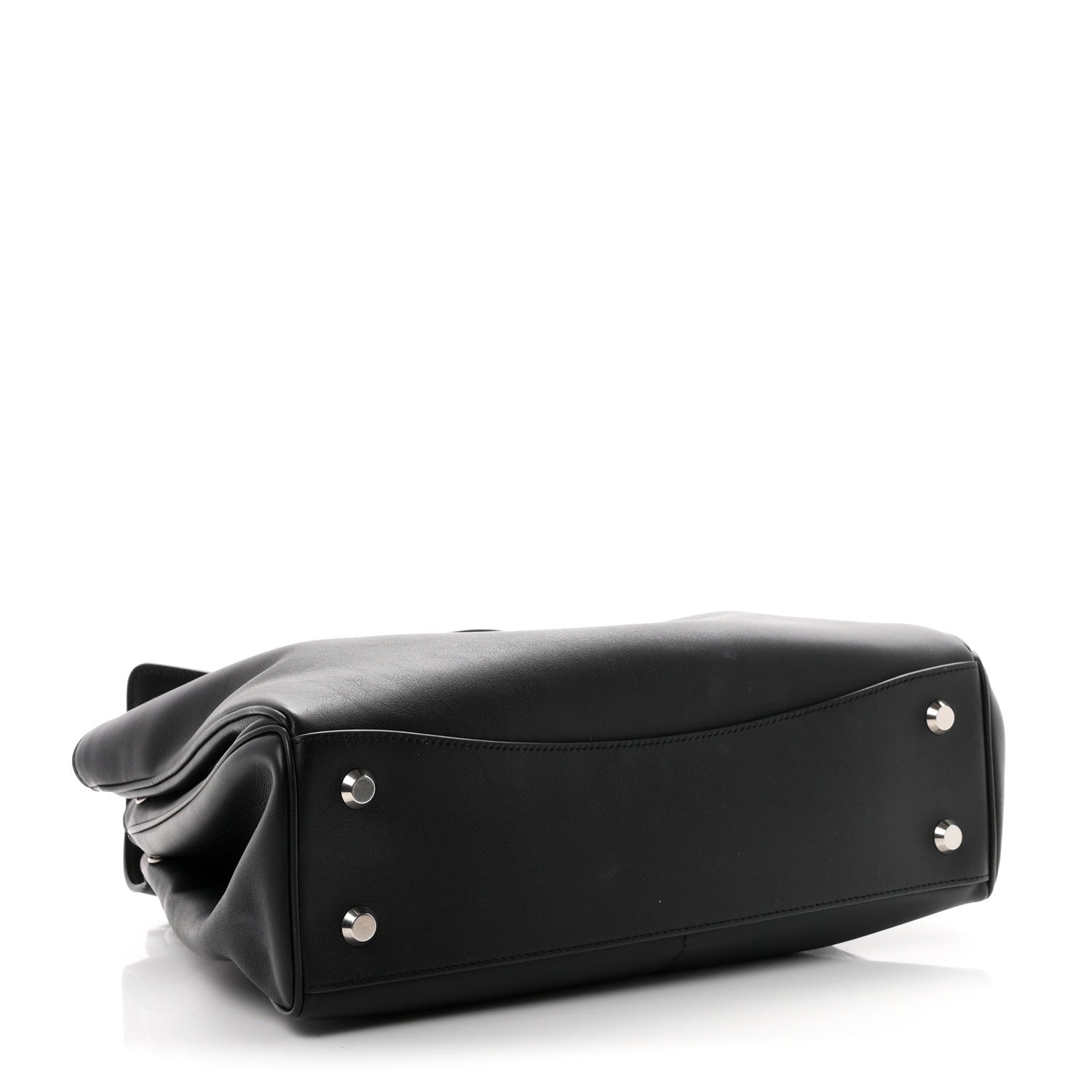 Natural Smooth Calfskin Medium Rodeo Top Handle Handbag Black — view 4