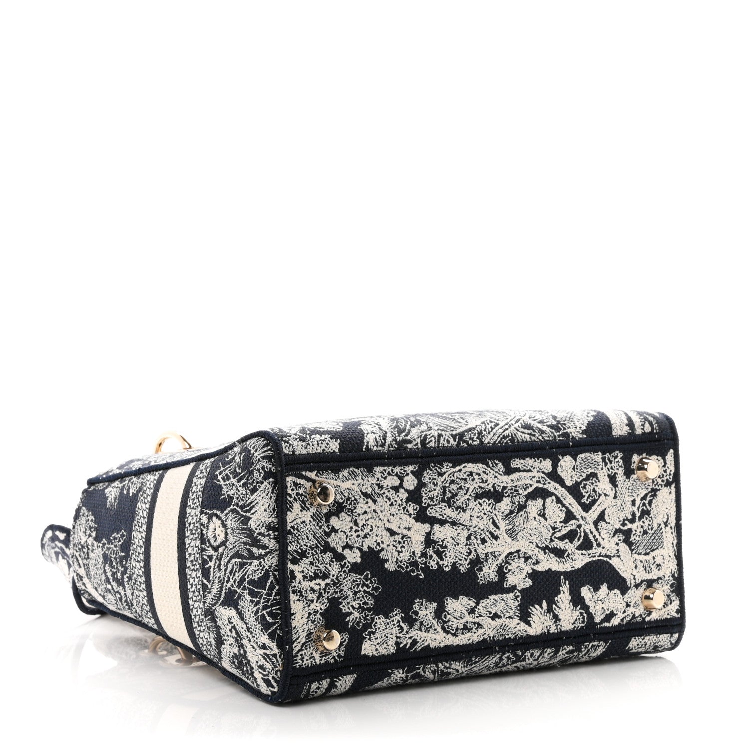 Canvas Toile De Jouy Reverse Embroidered Medium Lady D-Lite Navy — view 4