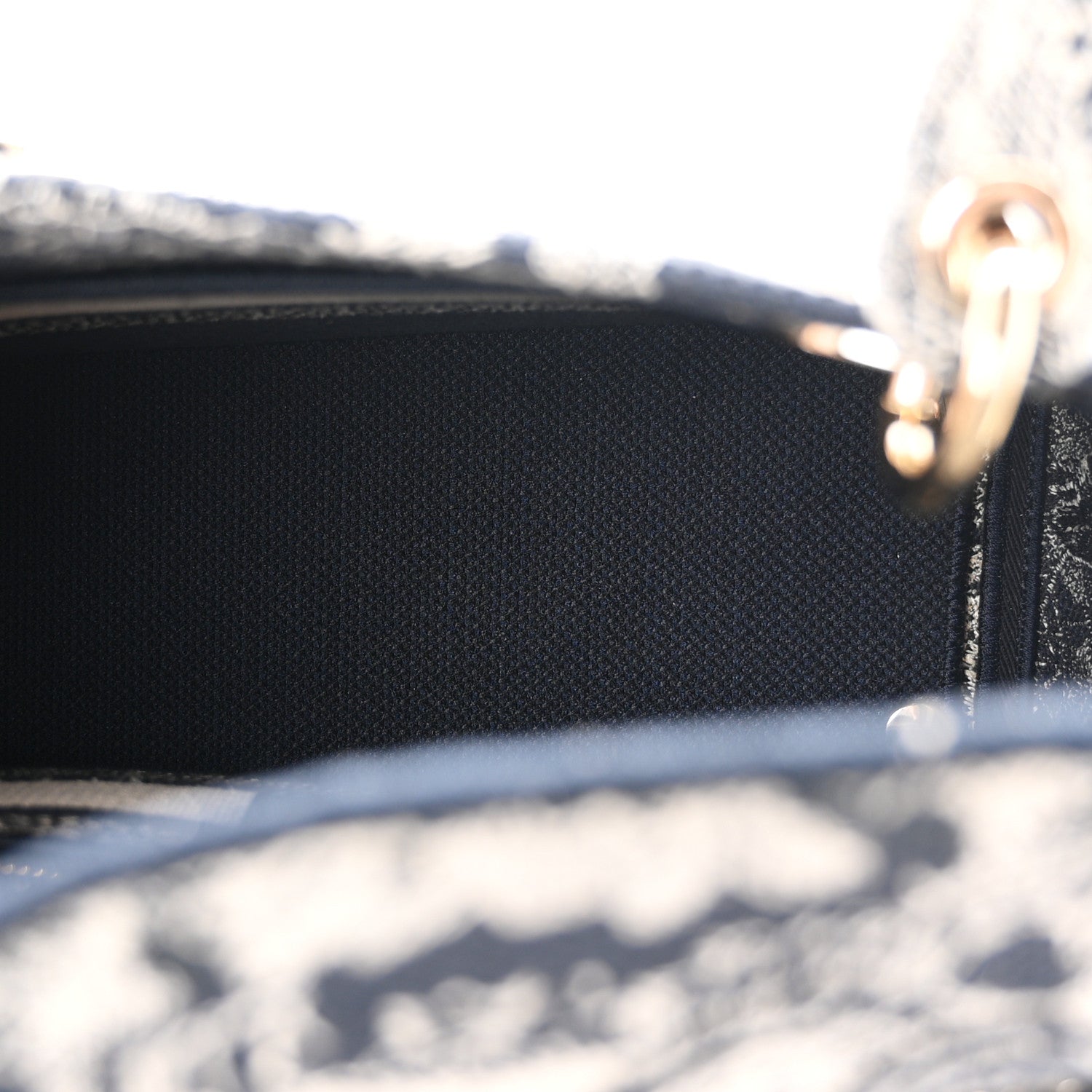 Canvas Toile De Jouy Reverse Embroidered Medium Lady D-Lite Navy — view 5