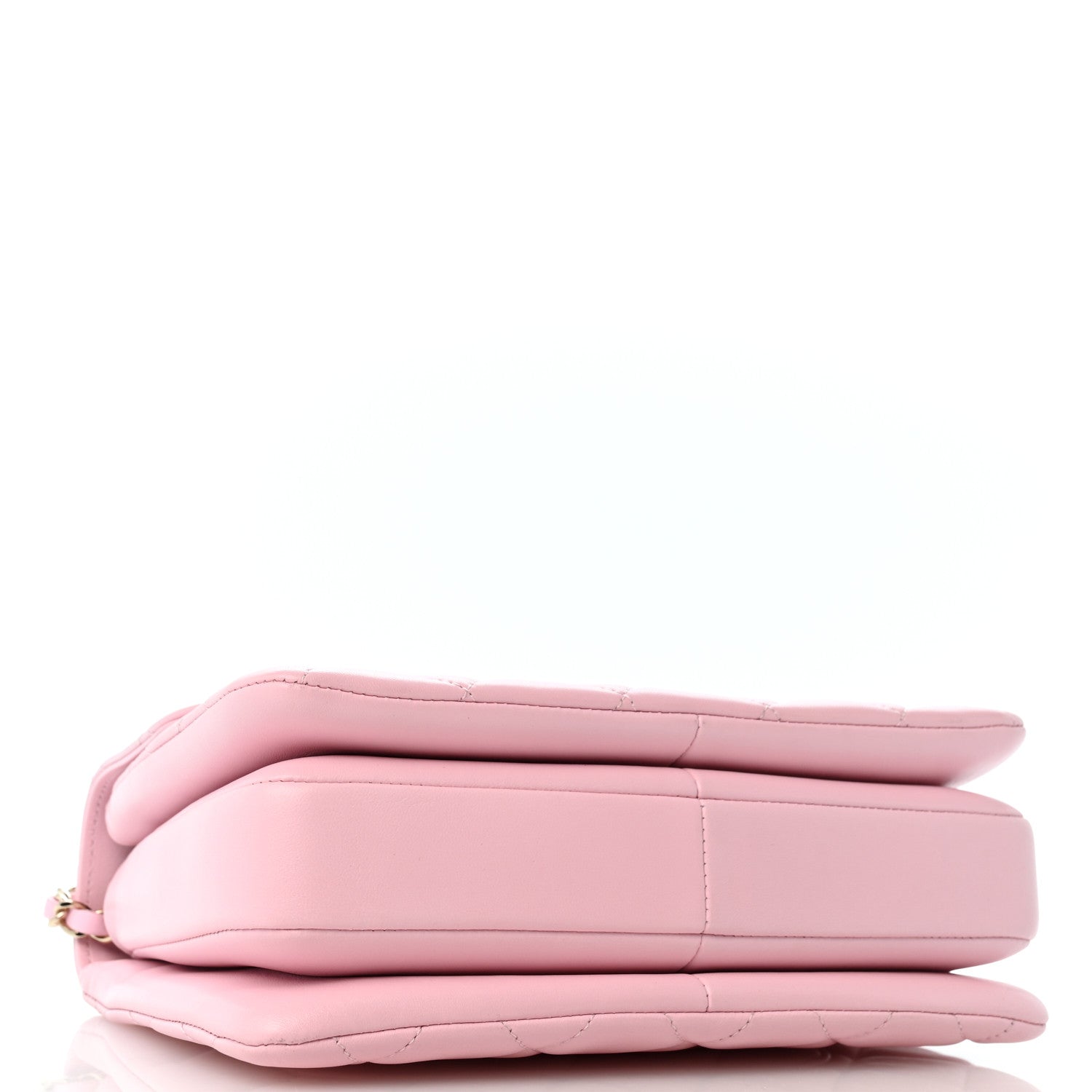 Lambskin Quilted Small Trendy CC Flap Dual Handle Bag Light Pink — view 4