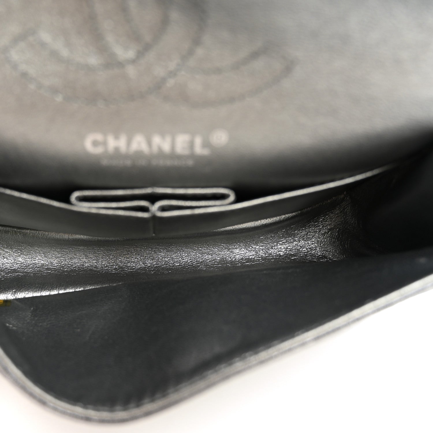 Metallic Calfskin Quilted Lucky Charms 2.55 Reissue 224 Flap Dark Silver — view 5