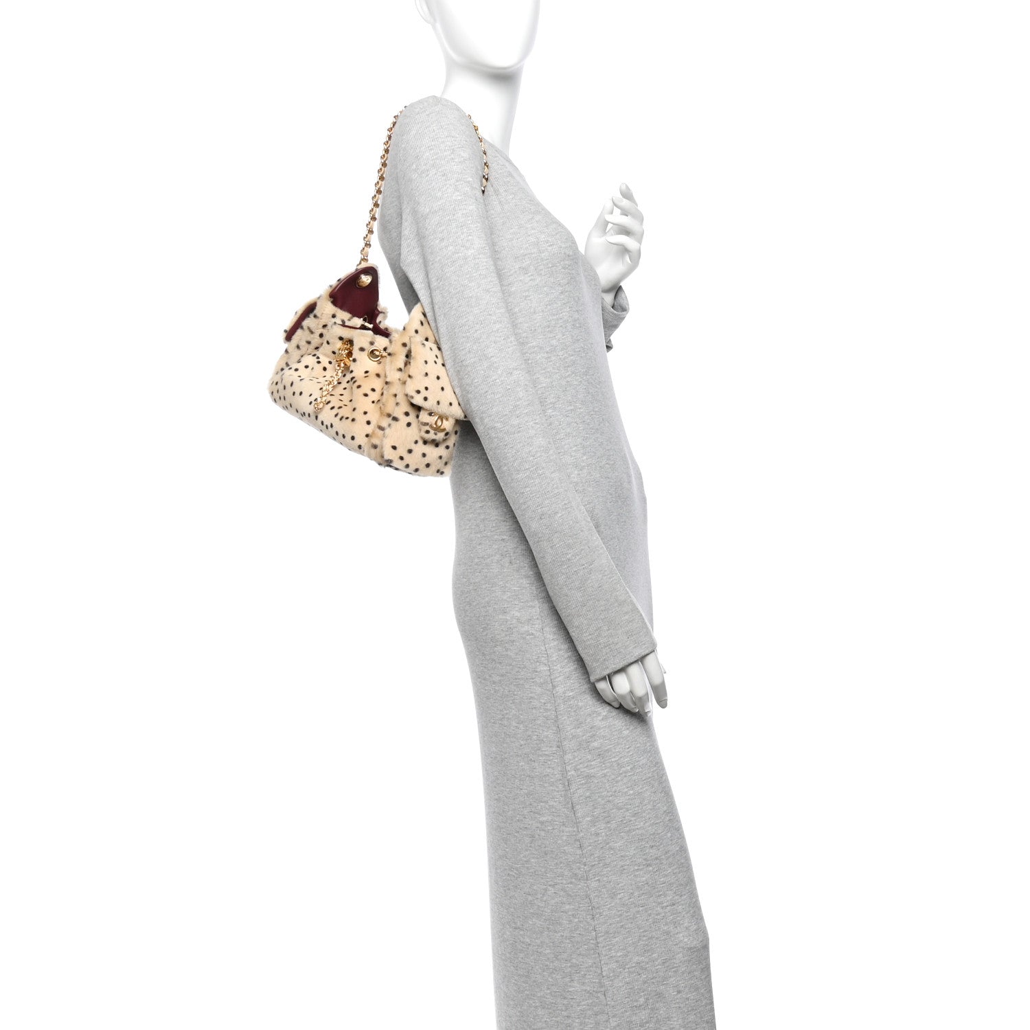 Pony Hair Mini Chanel 25 Handbag Beige Black — view 2