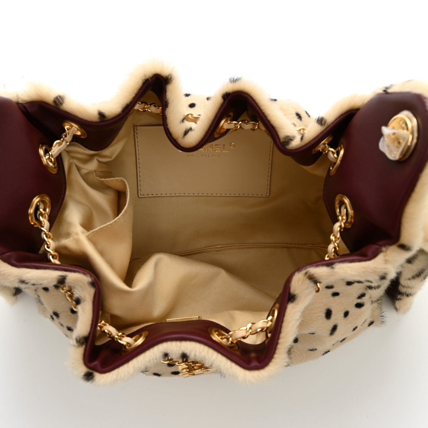 Pony Hair Mini Chanel 25 Handbag Beige Black — view 5