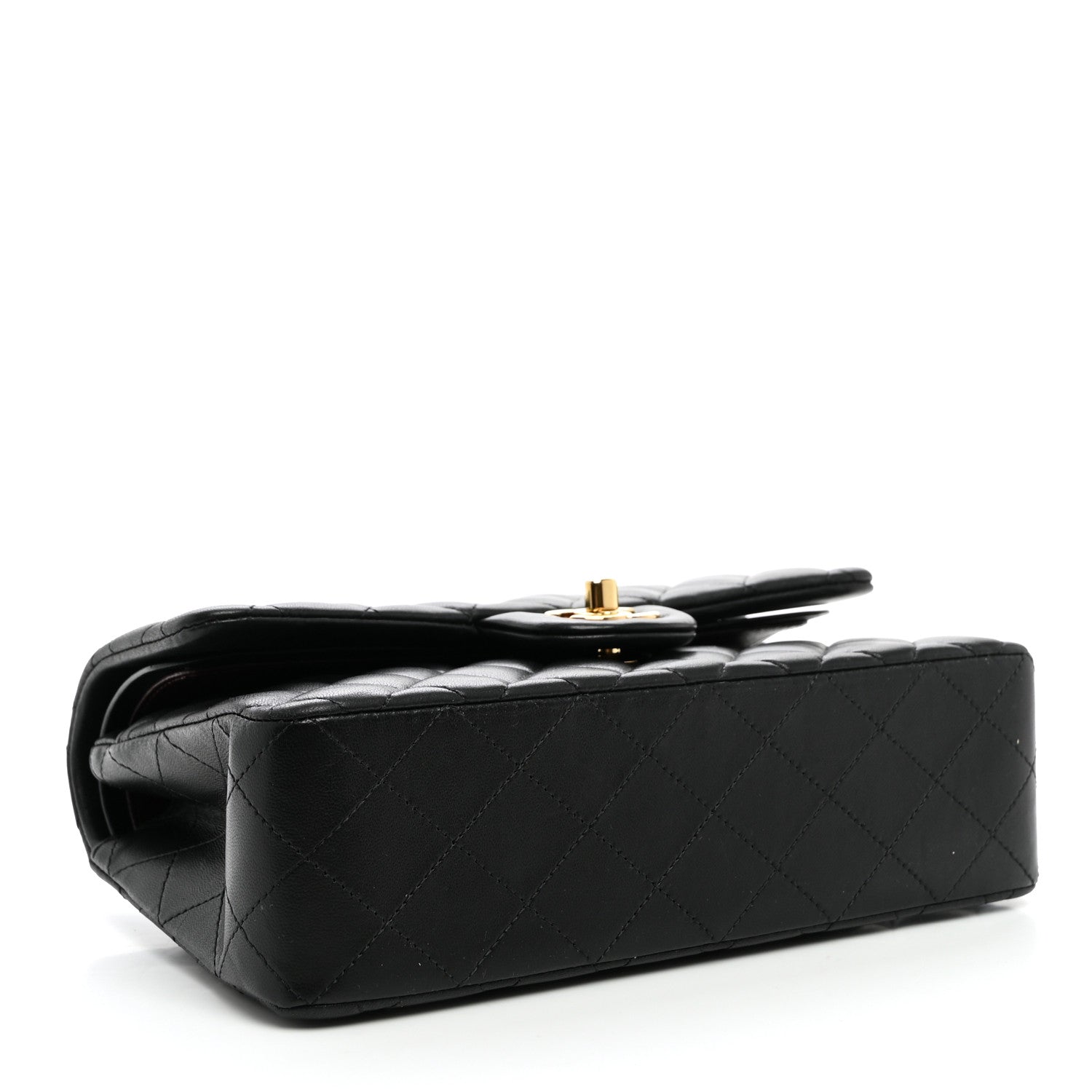 Lambskin Quilted Small Double Flap Black — view 4