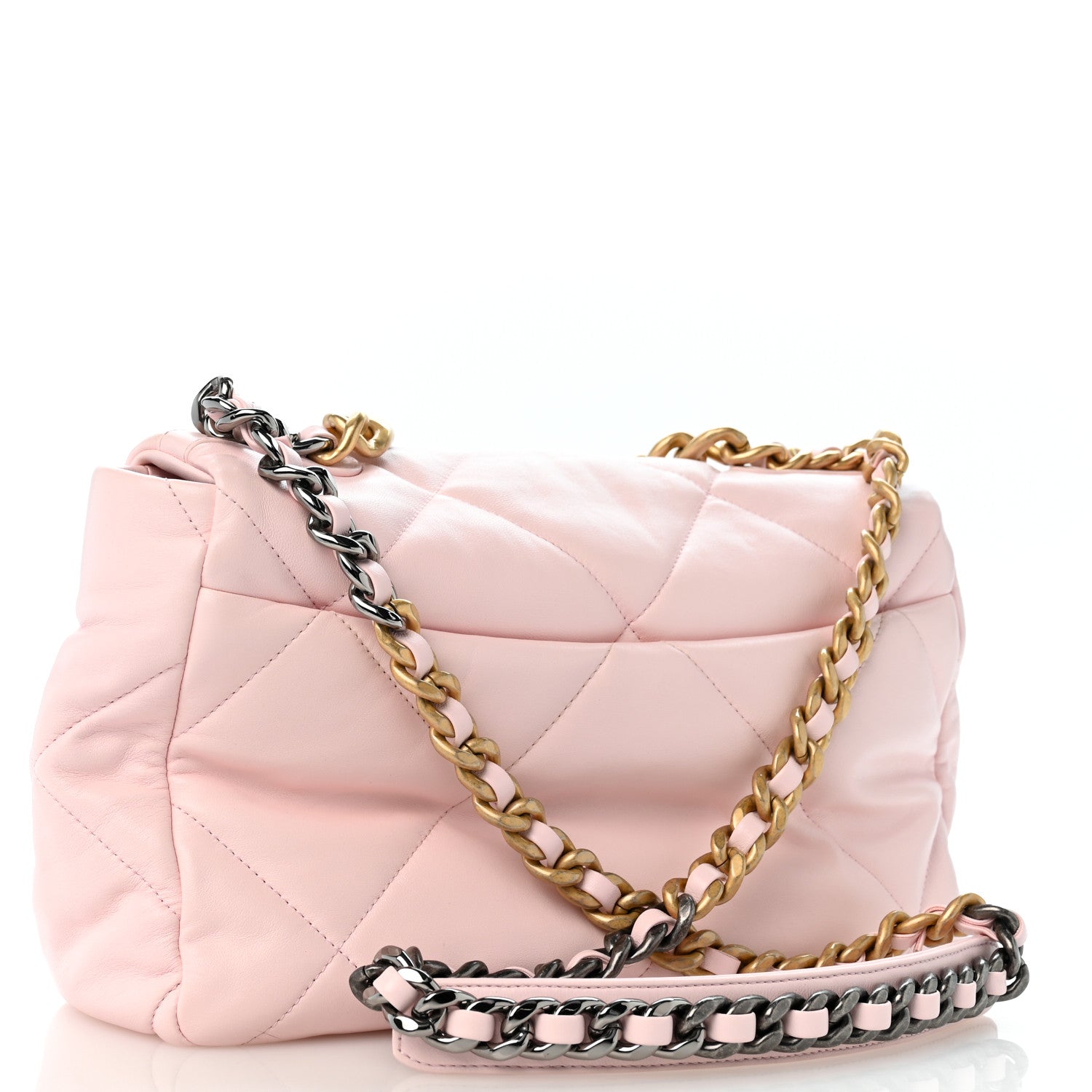 Lambskin Quilted Large Chanel 19 Flap Light Pink — view 3