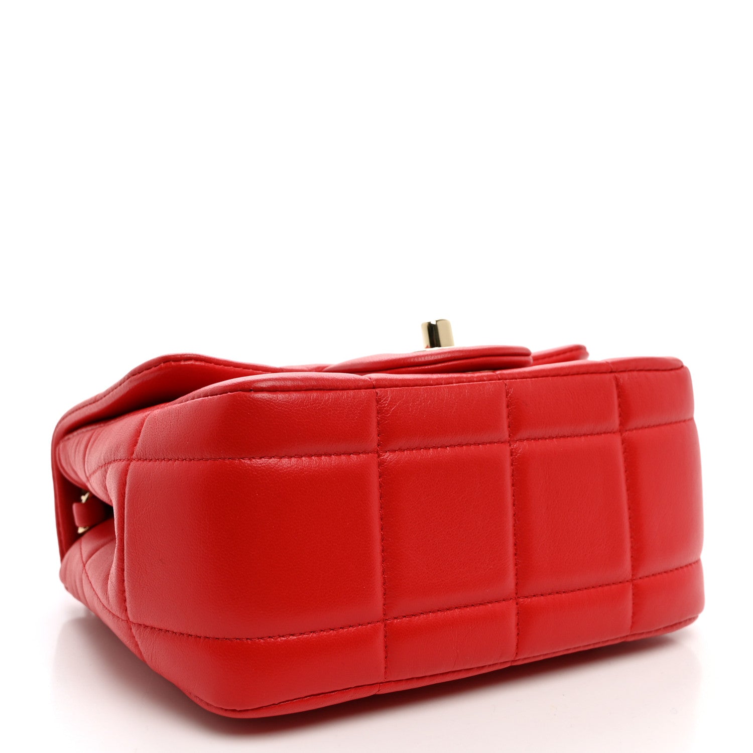 Lambskin Resin Crystal Square Quilted Monacoco Mini Flap Red — view 3
