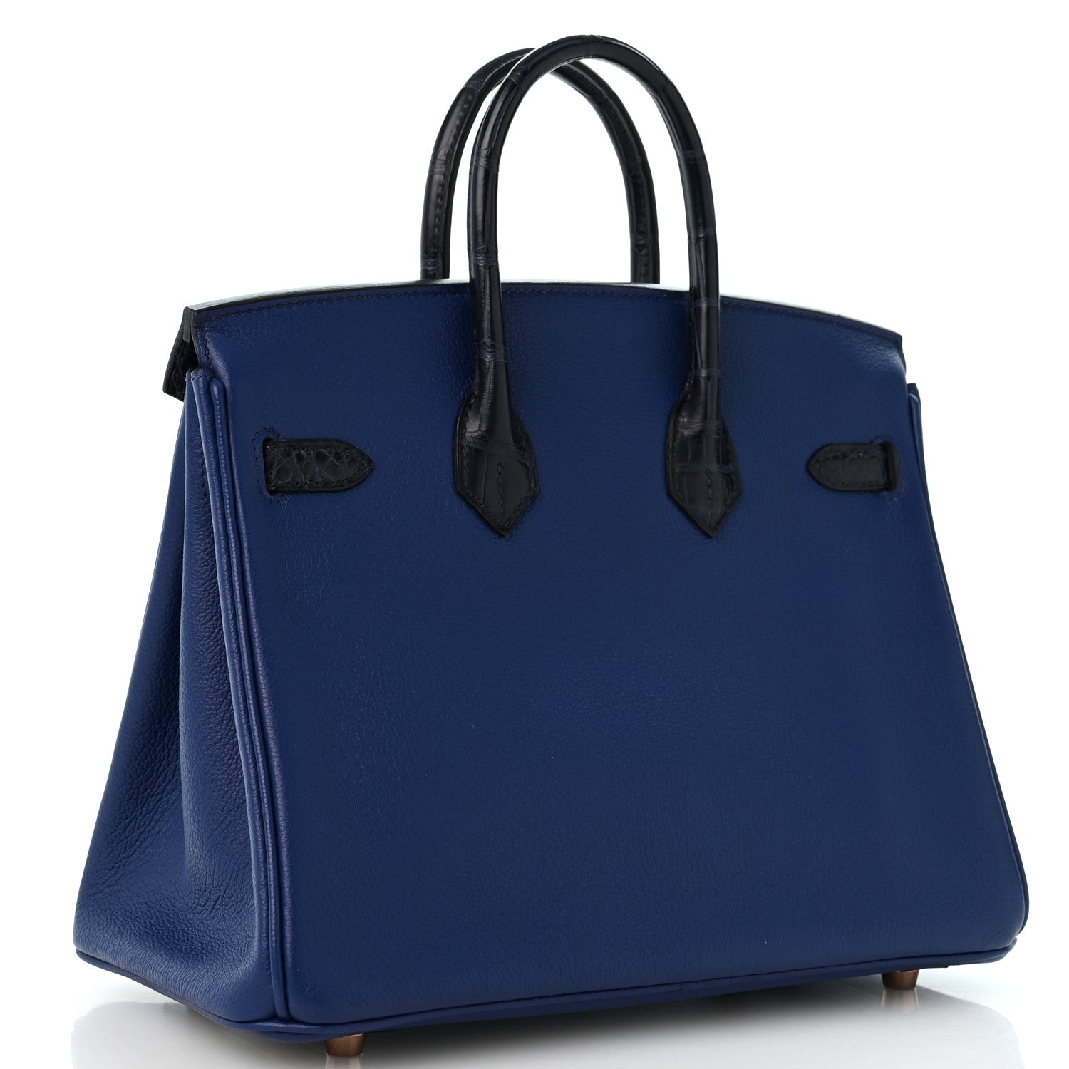 Taurillon Novillo Matte Alligator Birkin Touch 25 Bleu Saphir Marine — view 3