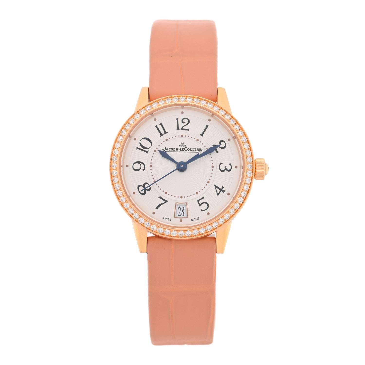 18K Red Gold Alligator Diamond Bezel 27.5mm Rendez-Vous Automatic Watch Silver Q3512520