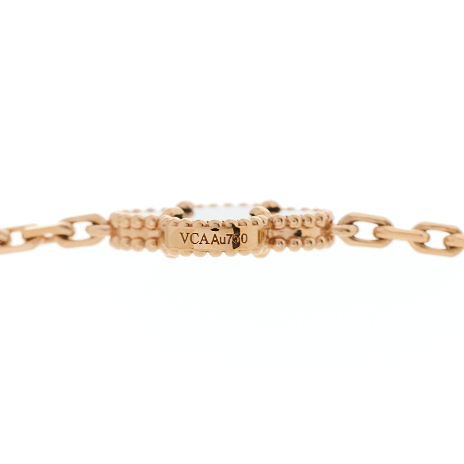 18K Rose Gold Silver Obsidian 20 Motifs Vintage Alhambra Necklace — view 4