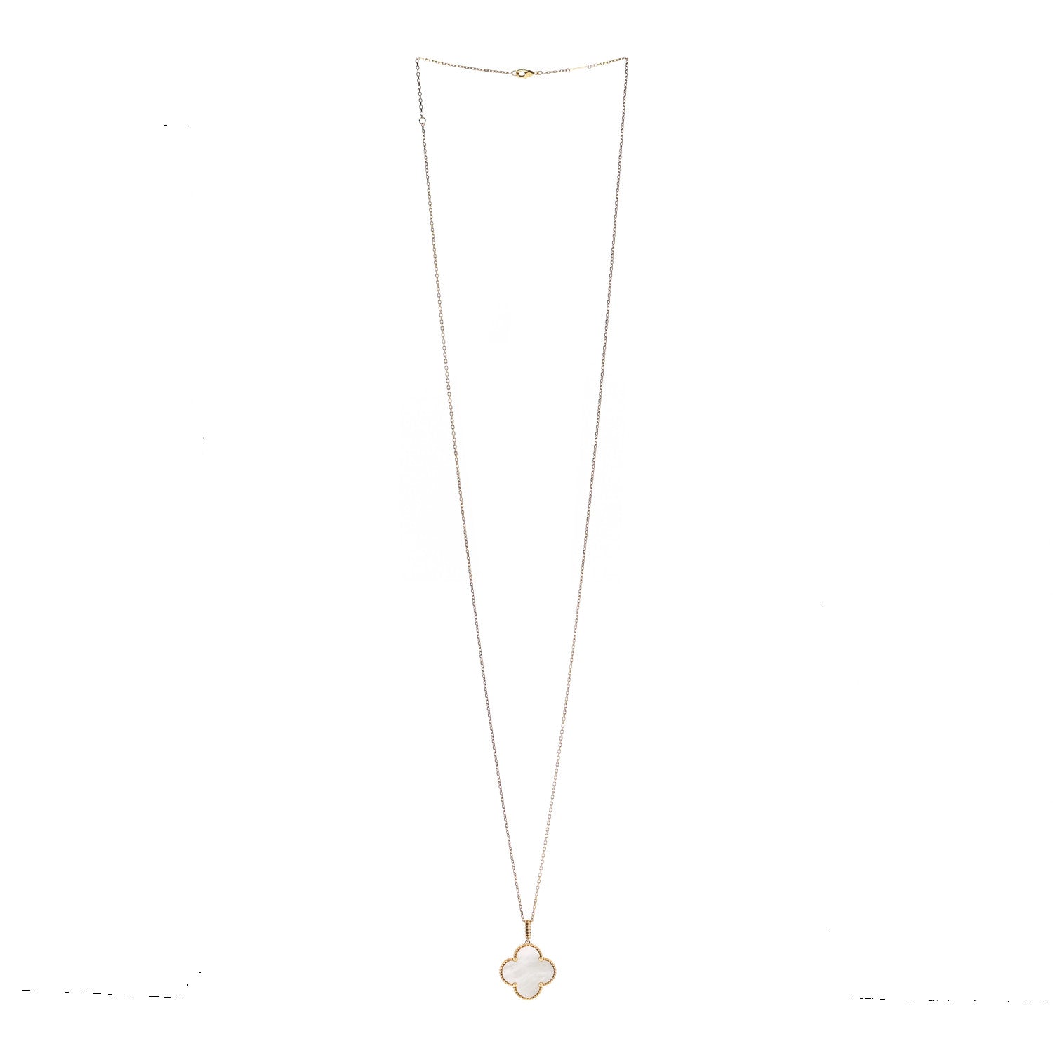 18K Yellow Gold Mother of Pearl Magic Alhambra Long Necklace — view 3