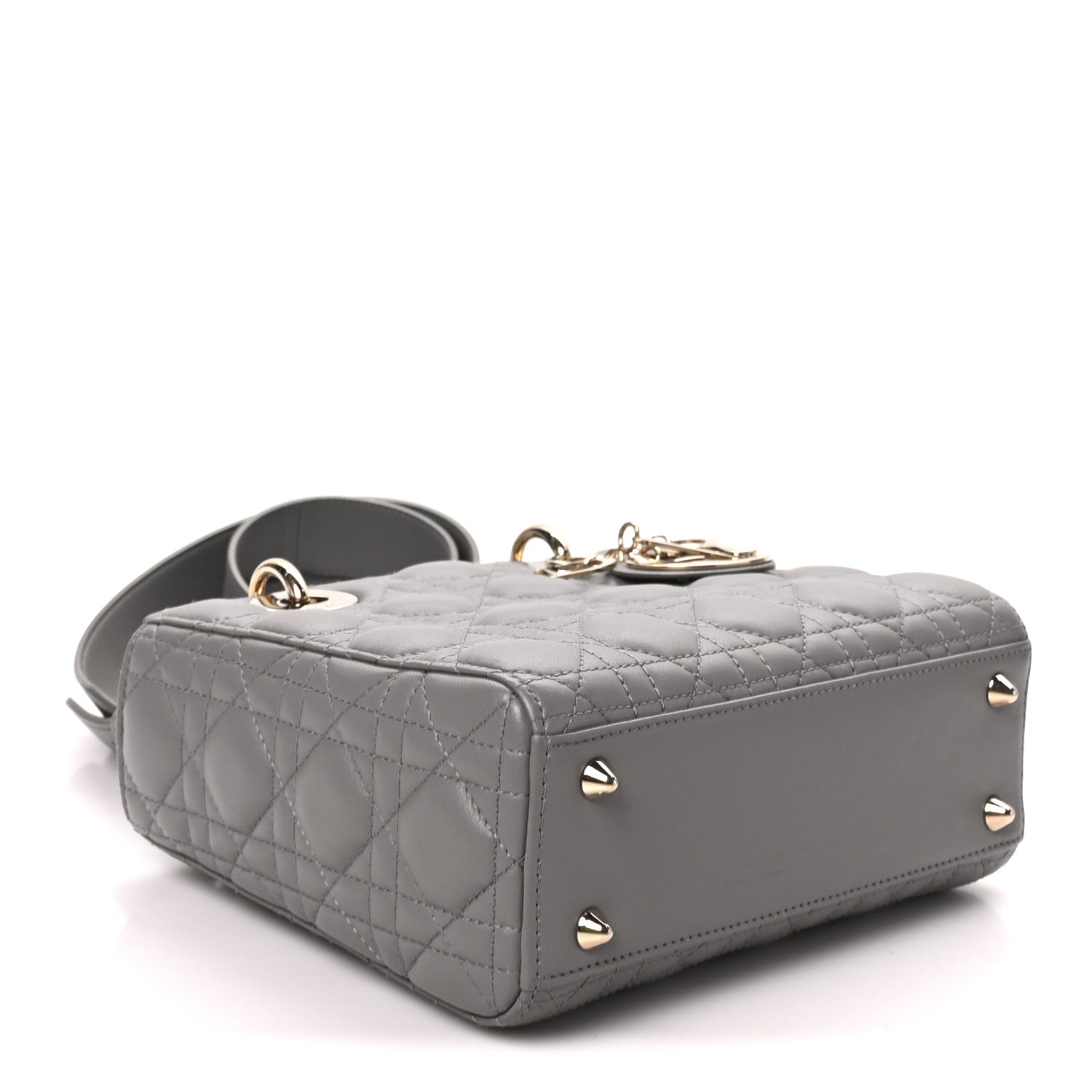 Lambskin Cannage Small My ABCDior Lady Dior Grey — view 3