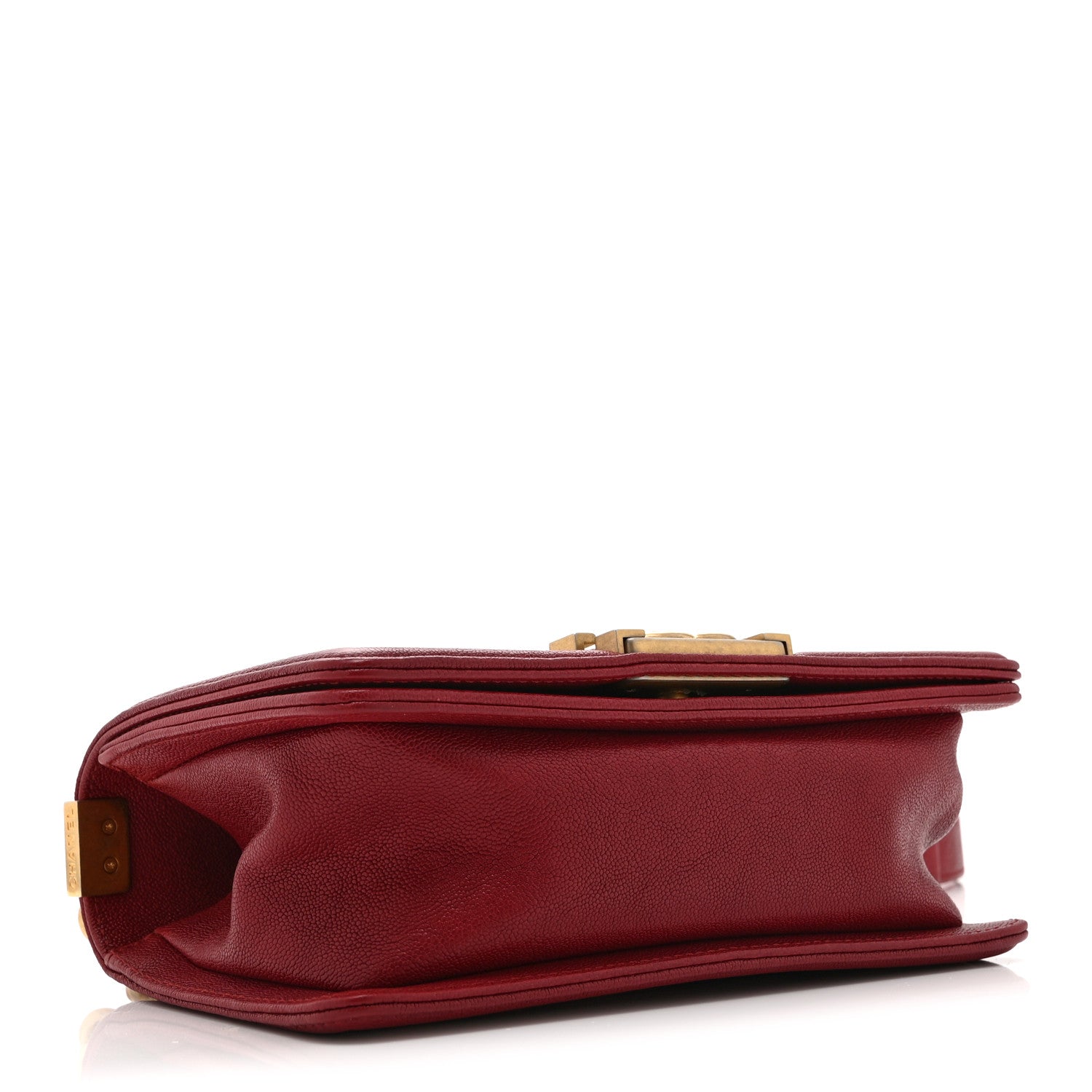 Caviar Chevron Quilted Small Boy Flap Dark Red — view 4