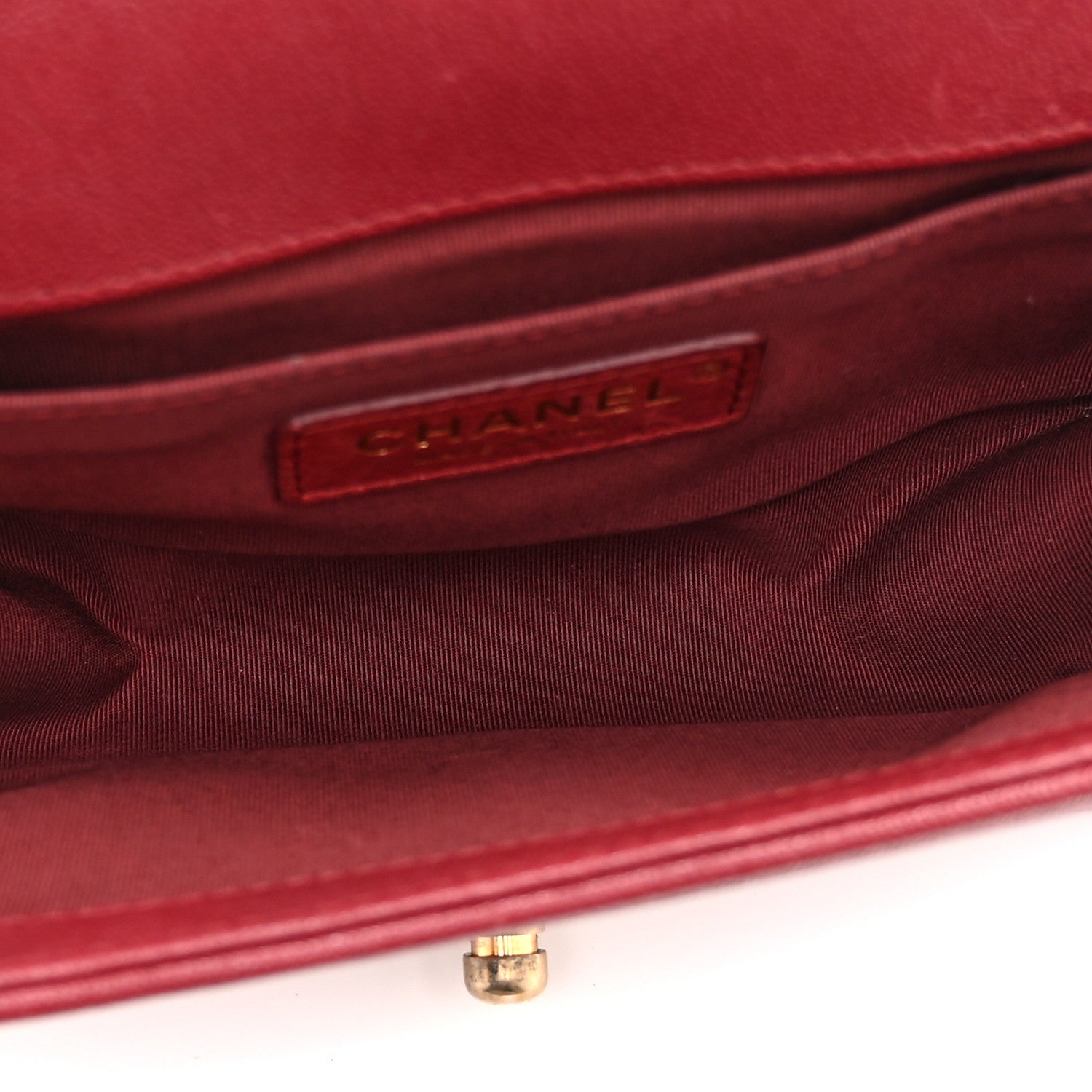 Caviar Chevron Quilted Small Boy Flap Dark Red — view 5