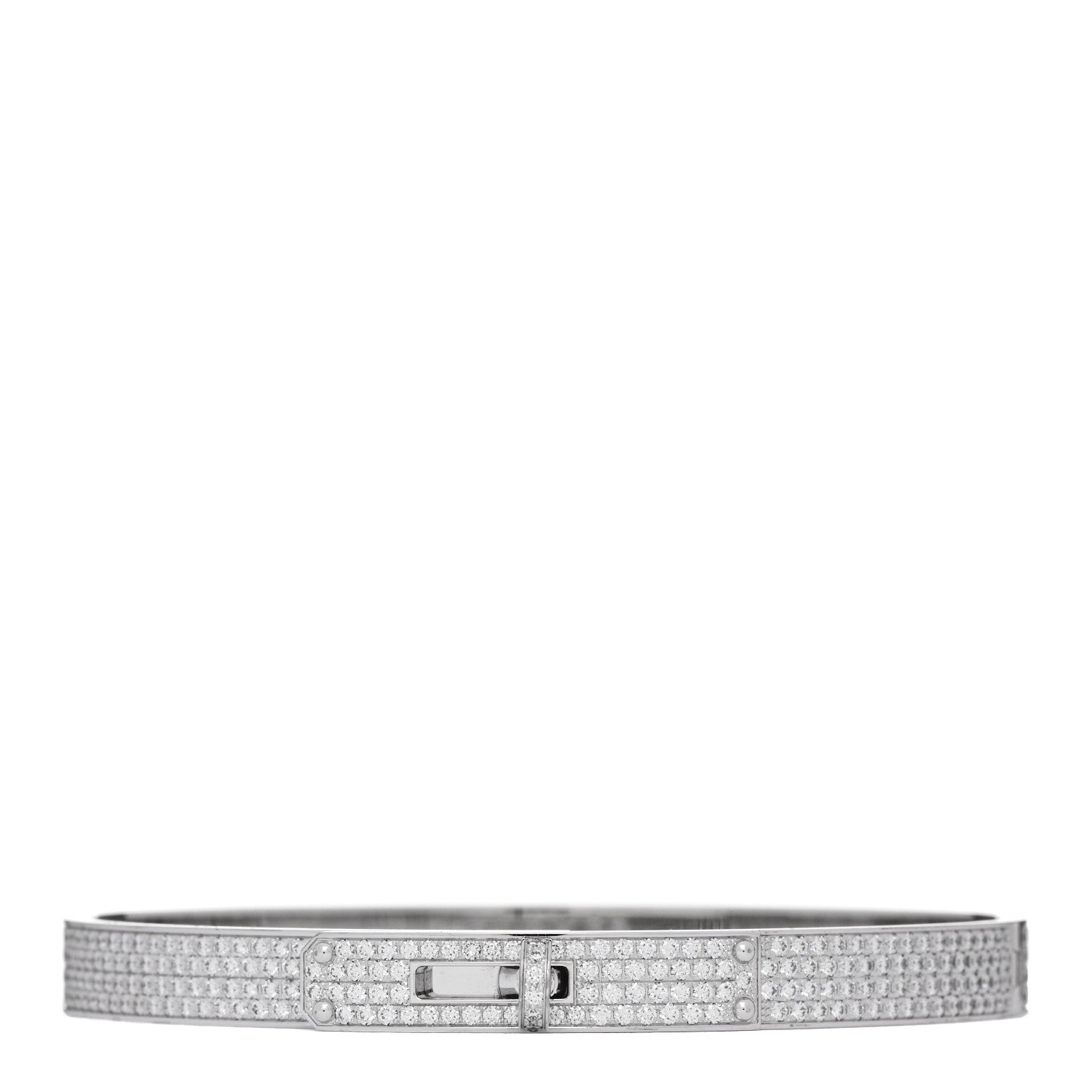 18K White Gold Diamond Kelly Full Pave Bracelet XS