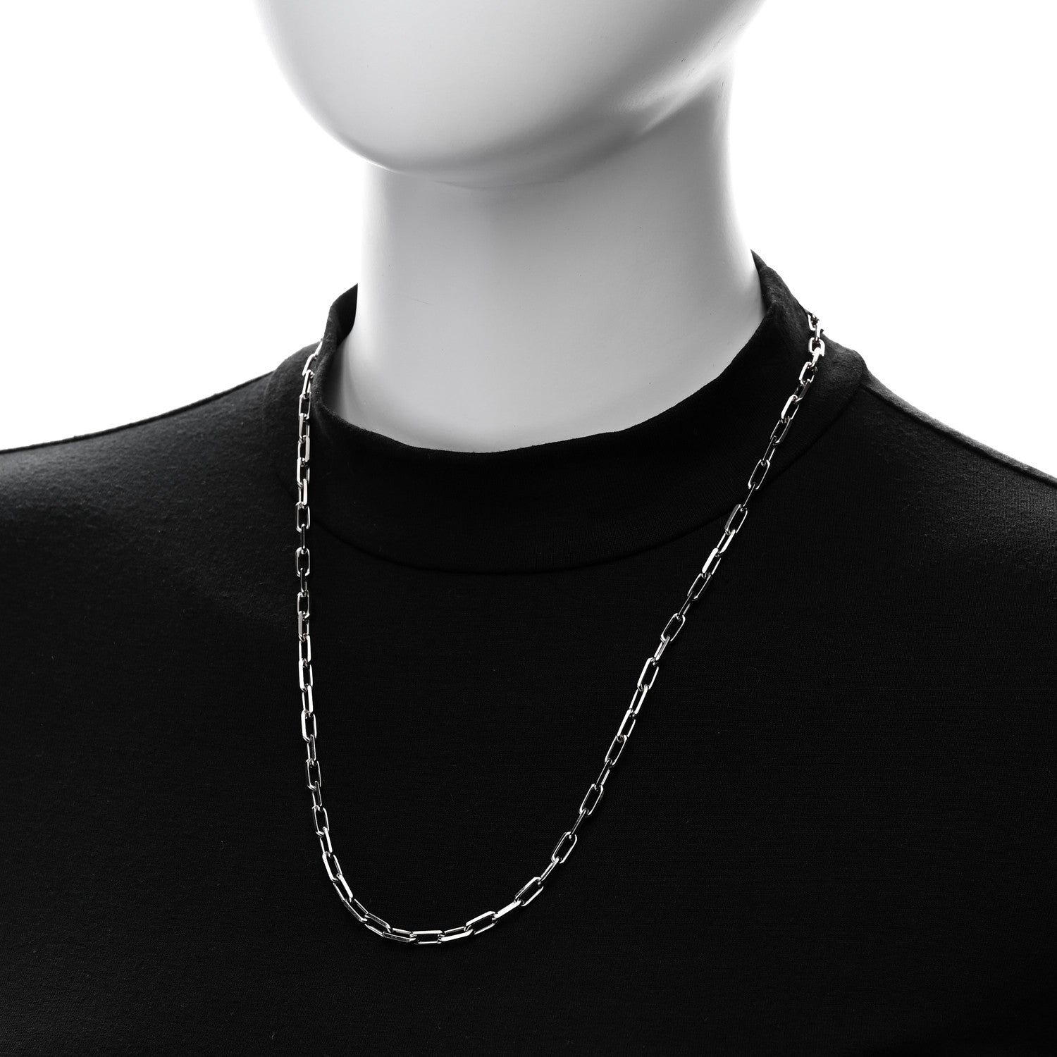 18K White Gold SM Santos De Cartier Link Necklace — view 2