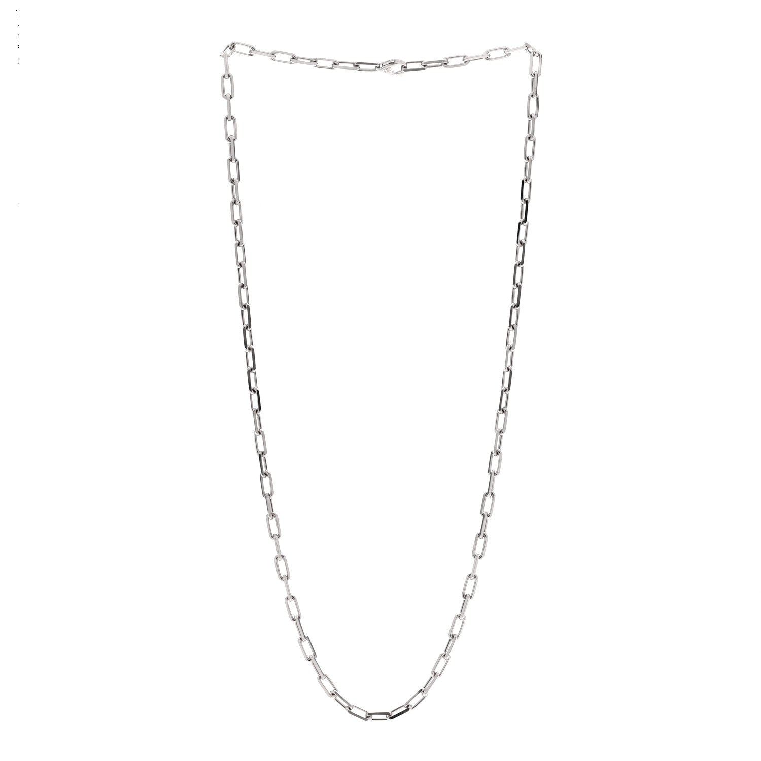 18K White Gold SM Santos De Cartier Link Necklace — view 3