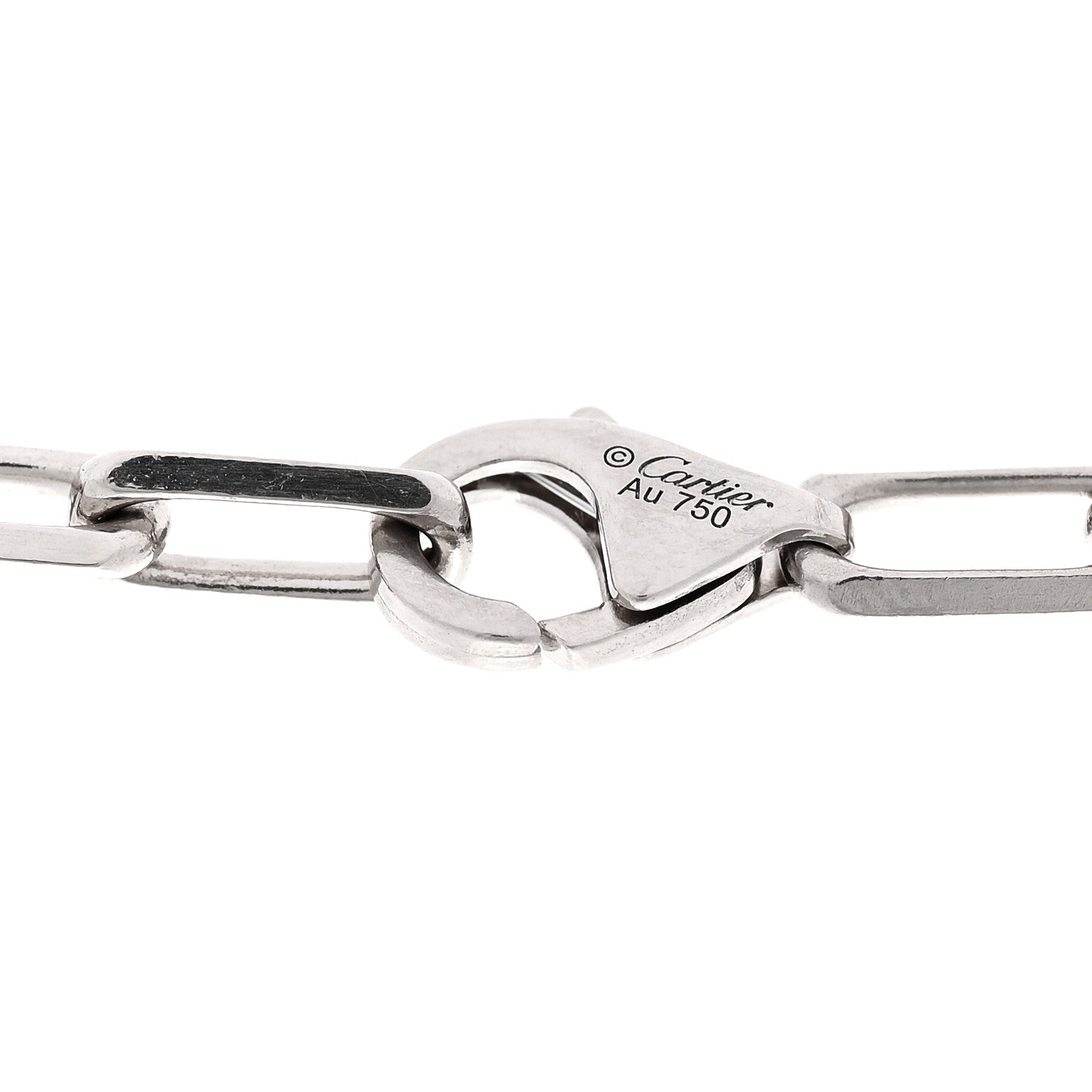 18K White Gold SM Santos De Cartier Link Necklace — view 4