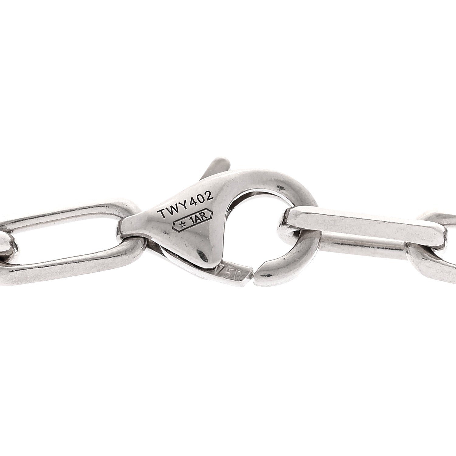 18K White Gold SM Santos De Cartier Link Necklace — view 5