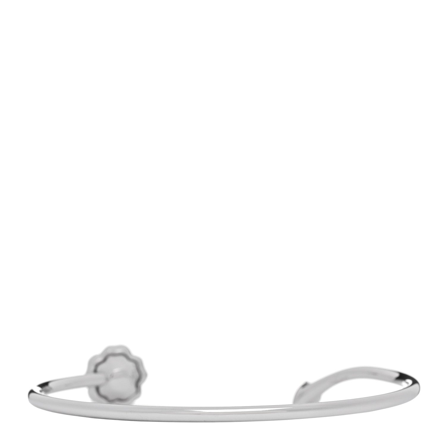 18K White Gold Diamond Camelia Precieux Cuff Bracelet M — view 2