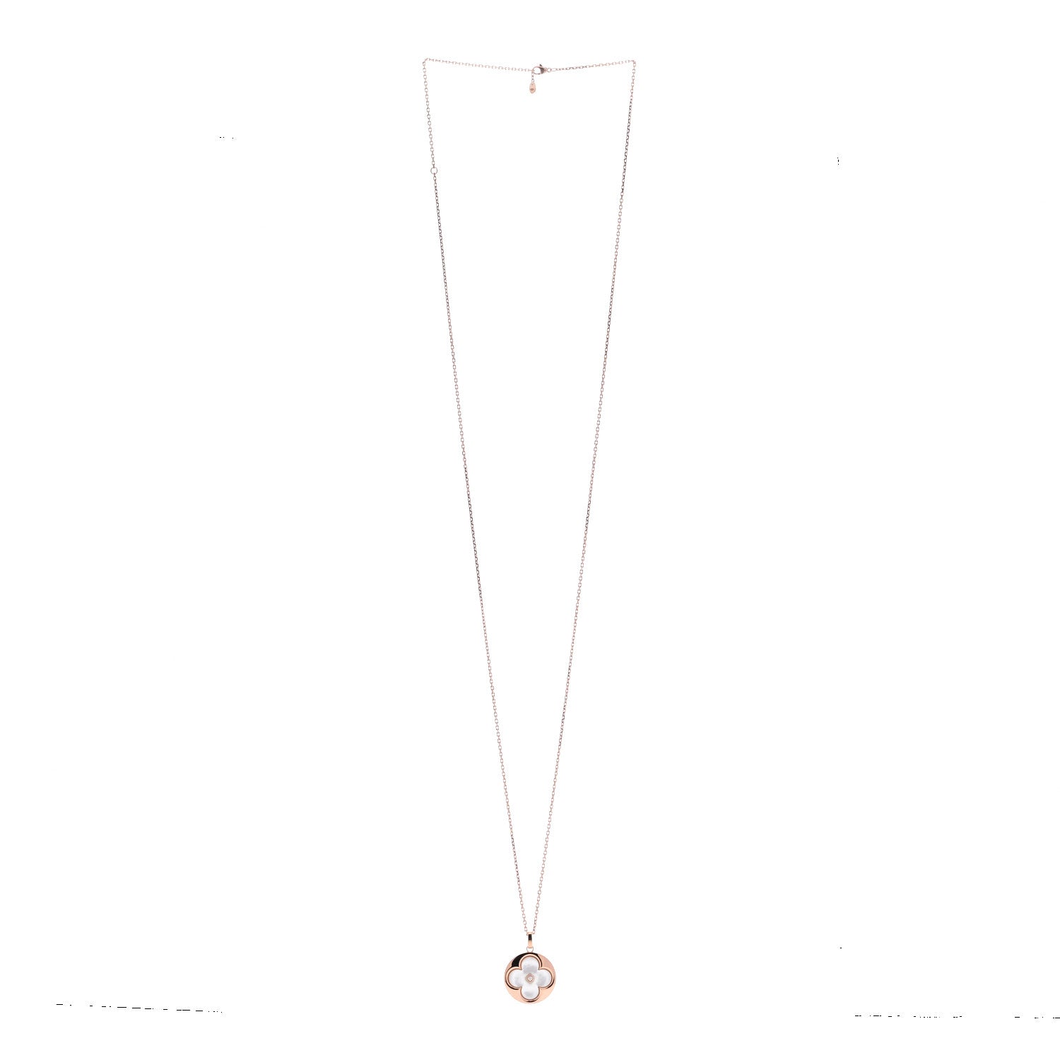 18K Pink Gold Mother of Pearl XL Blossom Sun Pendant Necklace — view 3