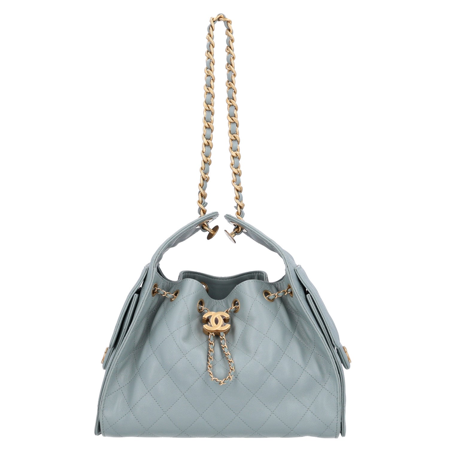 Caviar Quilted Small Chanel 25 Handbag Light Green — view 1
