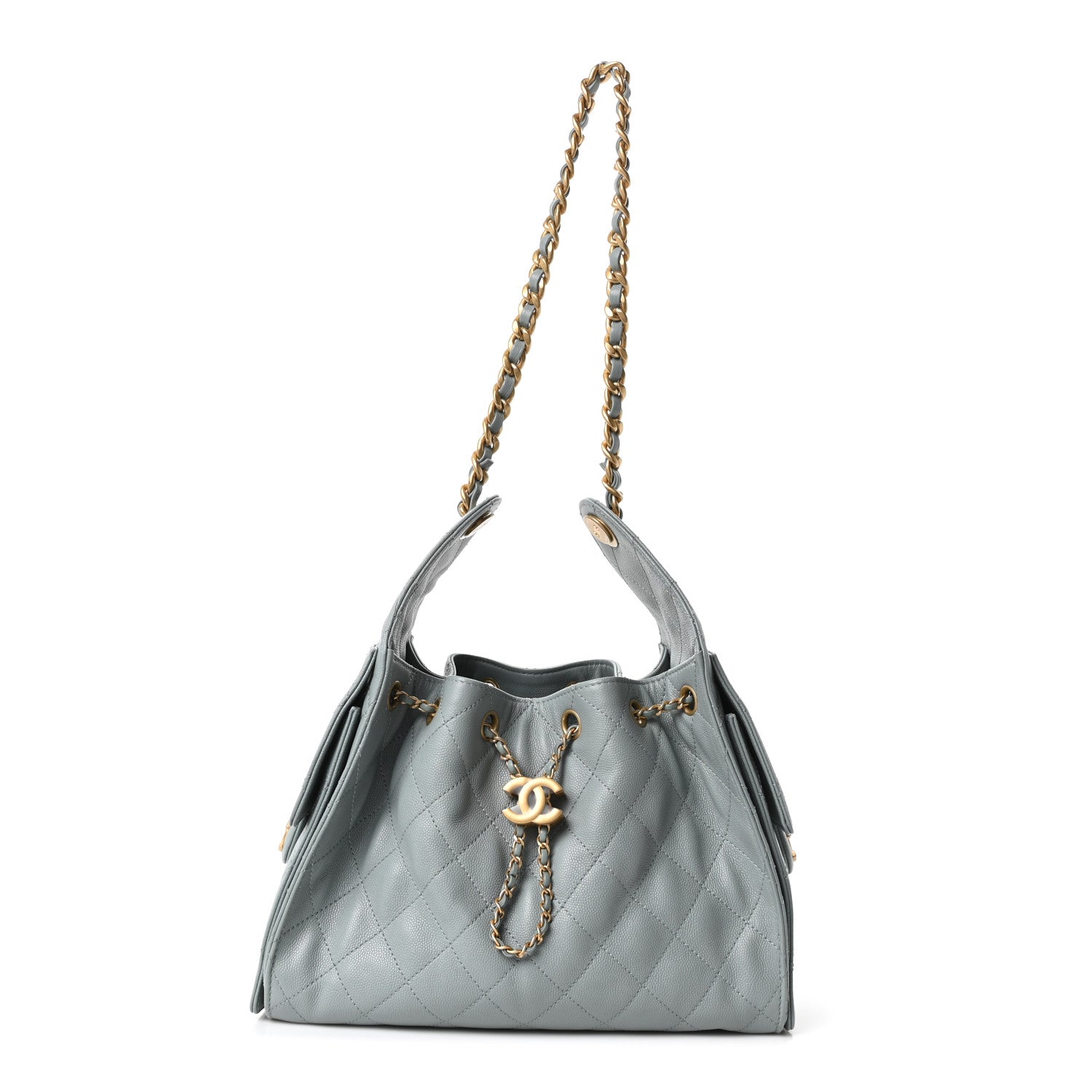 Caviar Quilted Small Chanel 25 Handbag Light Green — view 2