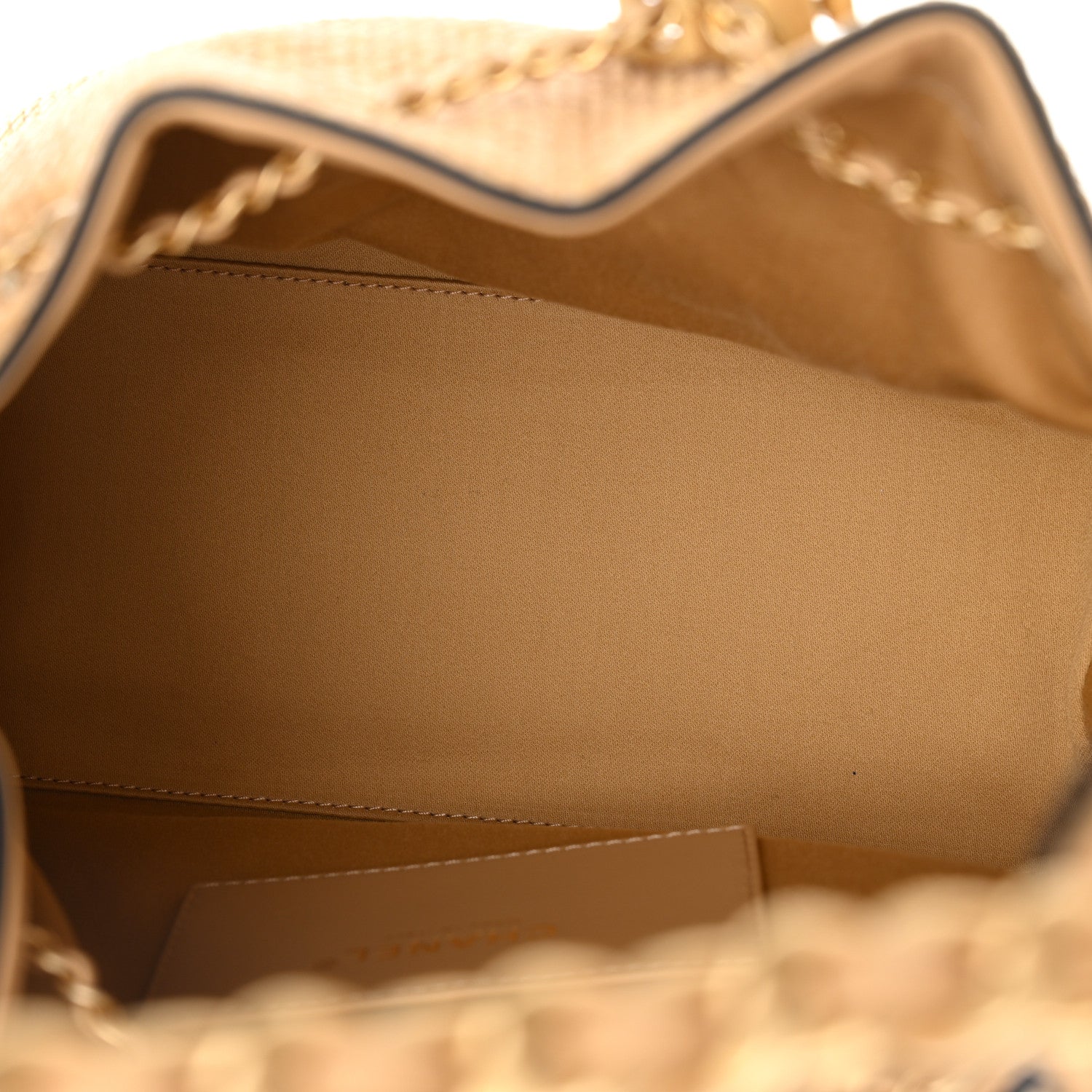 Braided Raffia Calfskin Small Chanel 25 Handbag Beige Black — view 5