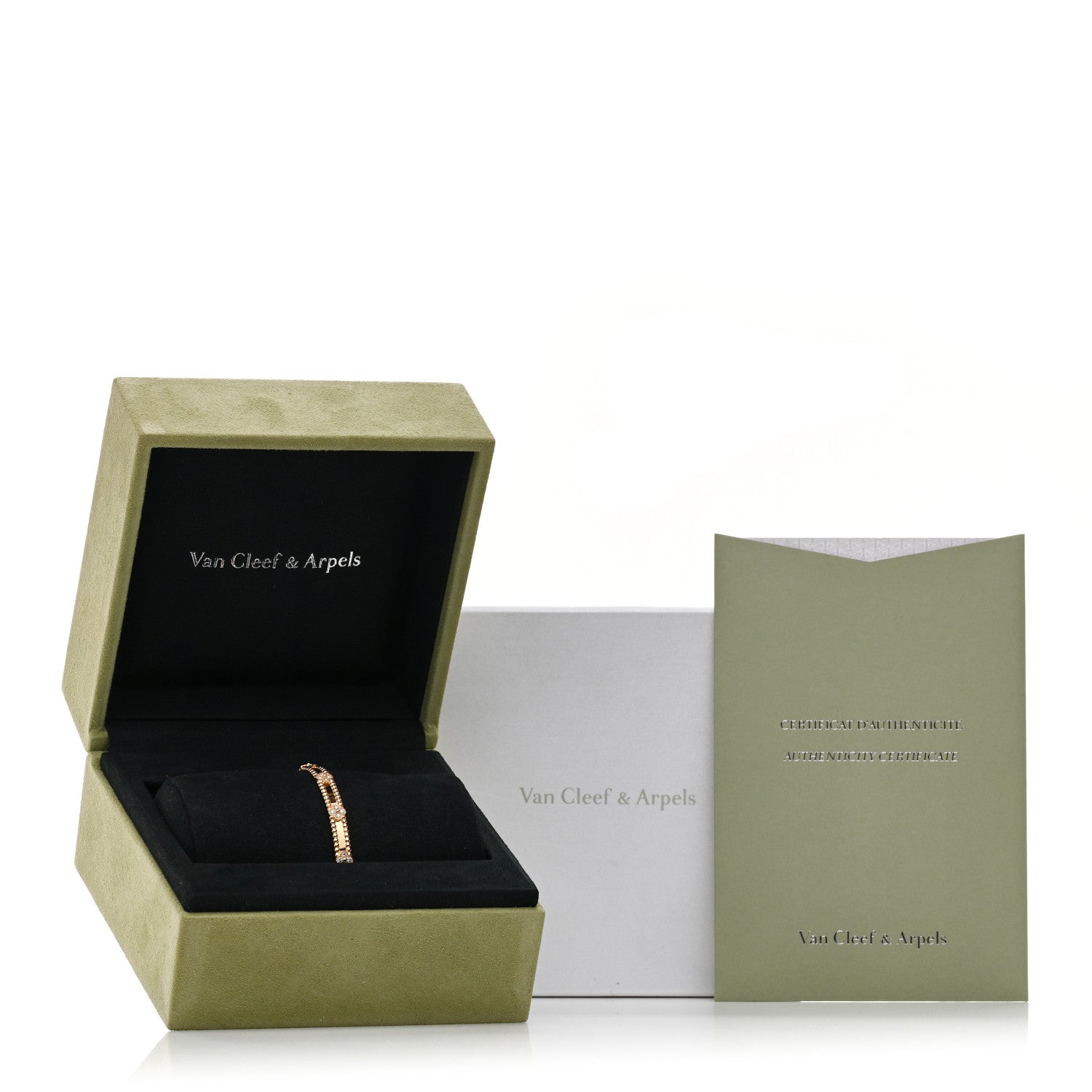 18K Yellow Gold Diamond Perlee Sweet Clovers Bracelet S — view 4