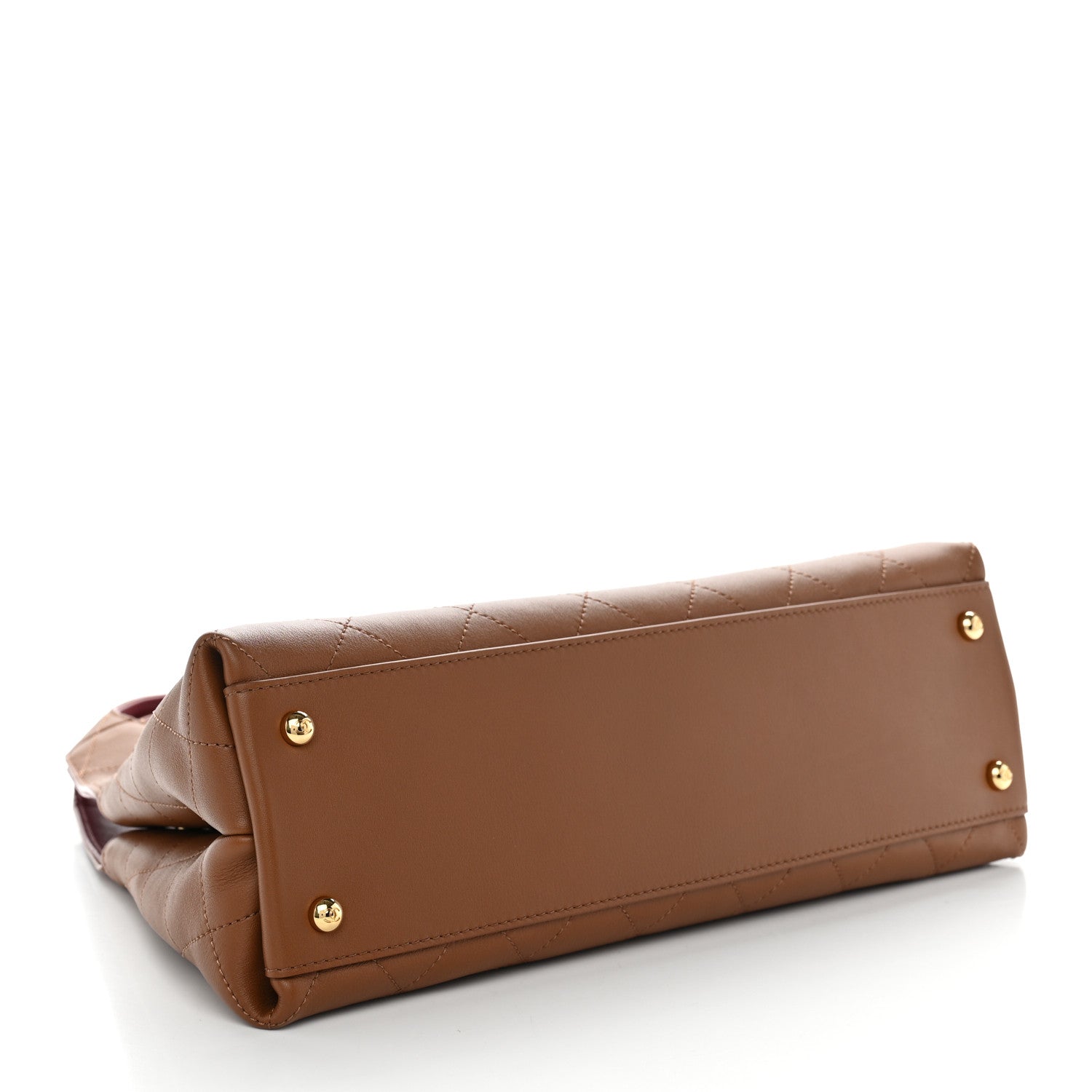 Calfskin Chic Lady Small Shopping Tote Brown — view 4