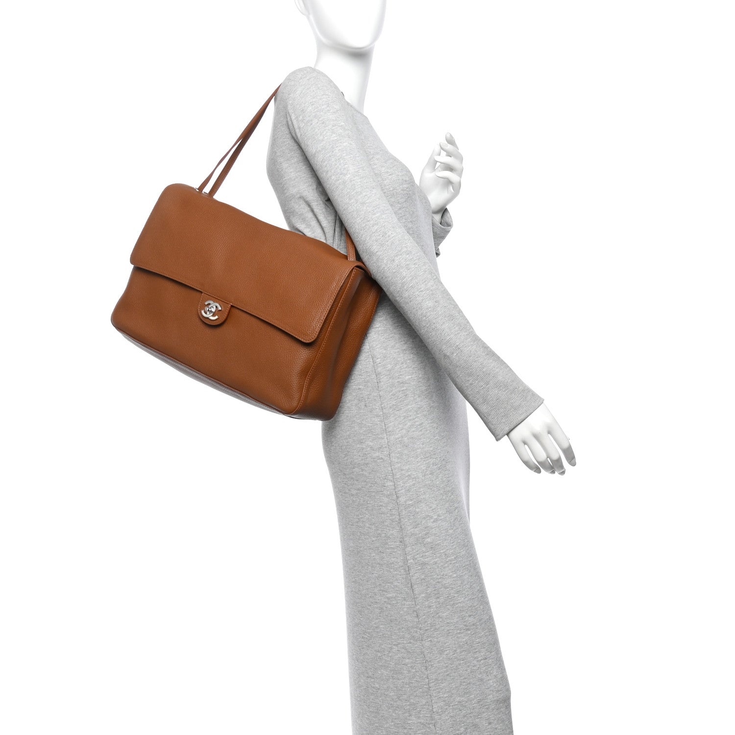 Grained Calfskin Souplissimo Maxi Flap Camel — view 2