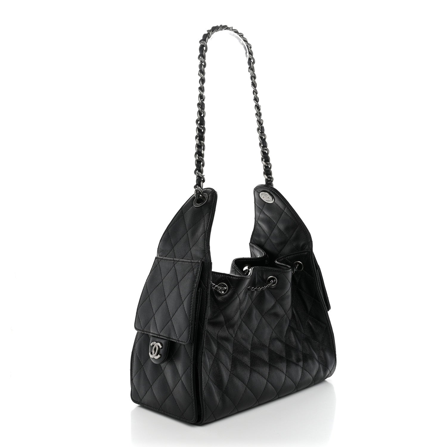 Caviar Quilted Small Chanel 25 Handbag Black — view 3