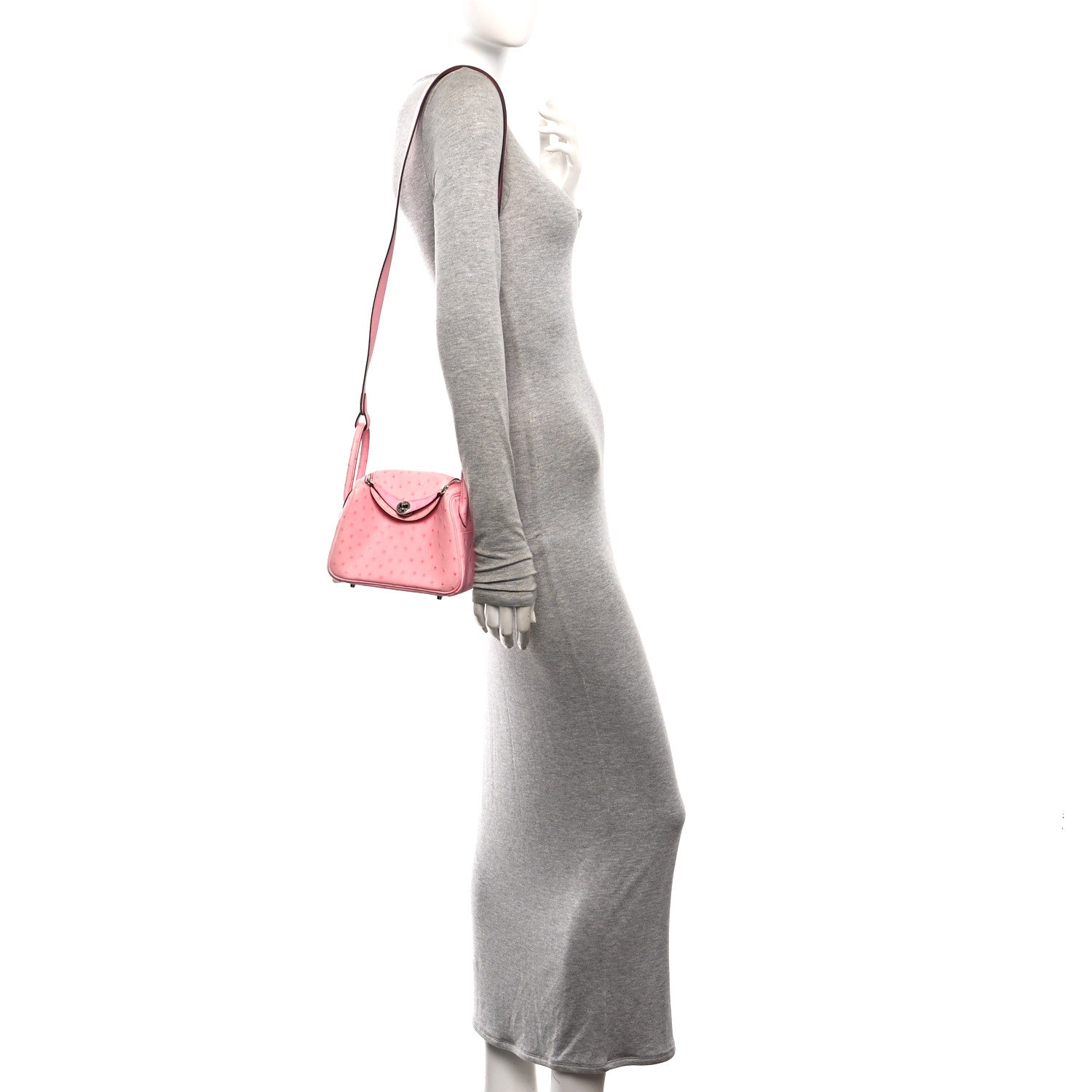 Ostrich Mini Lindy 20 Rose Bubblegum — view 2