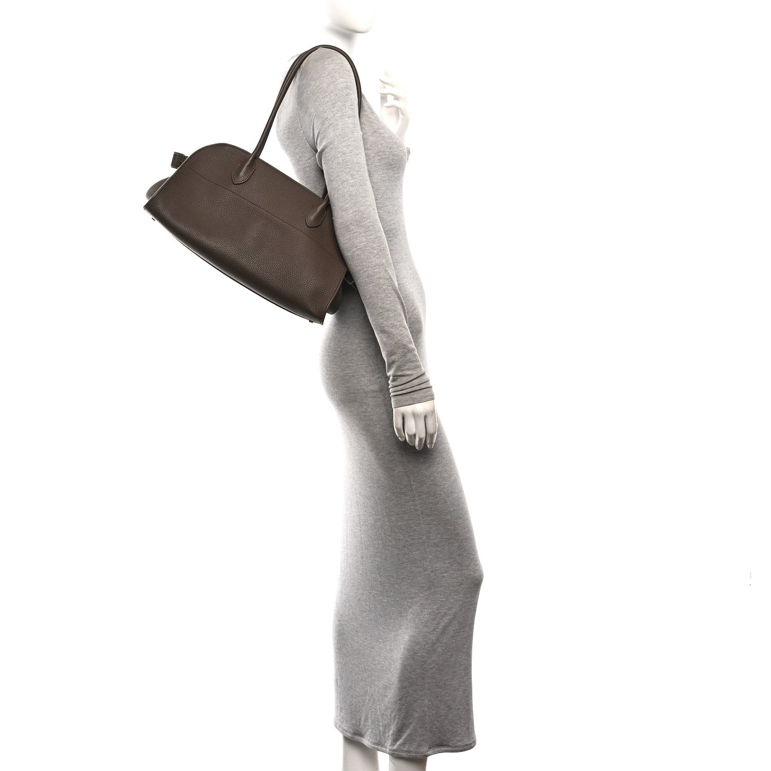 Matte Grained Calfskin Margaux Shoulder 12 Dark Olive — view 2