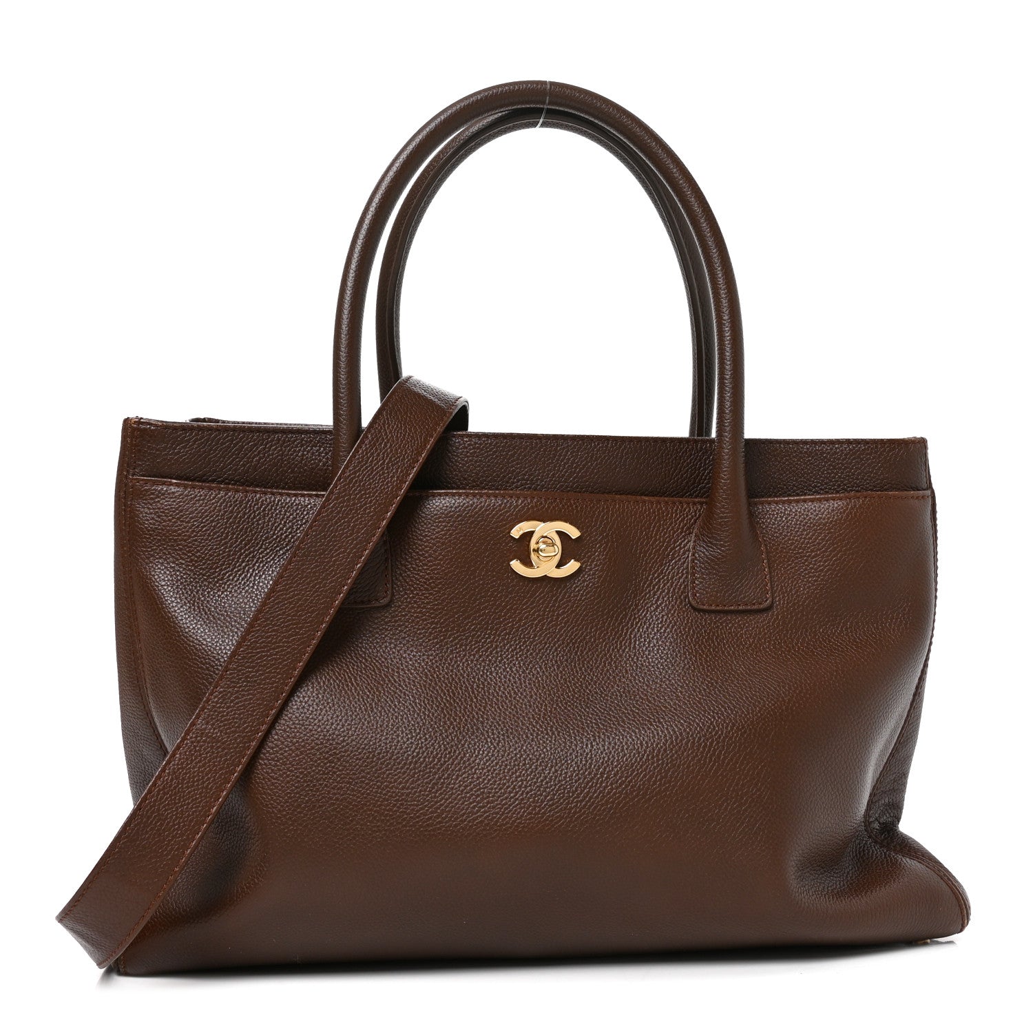 Calfskin Cerf Executive Shopper Tote Brown