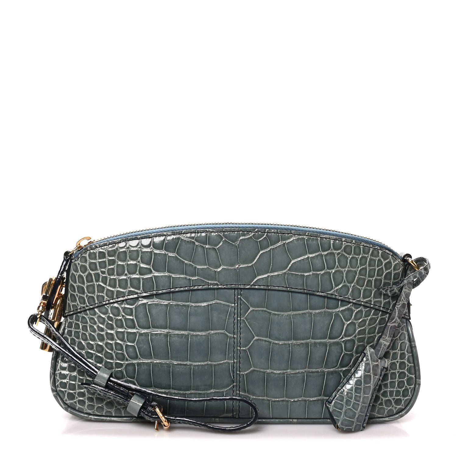 Crocodile Lockit Clutch Blue