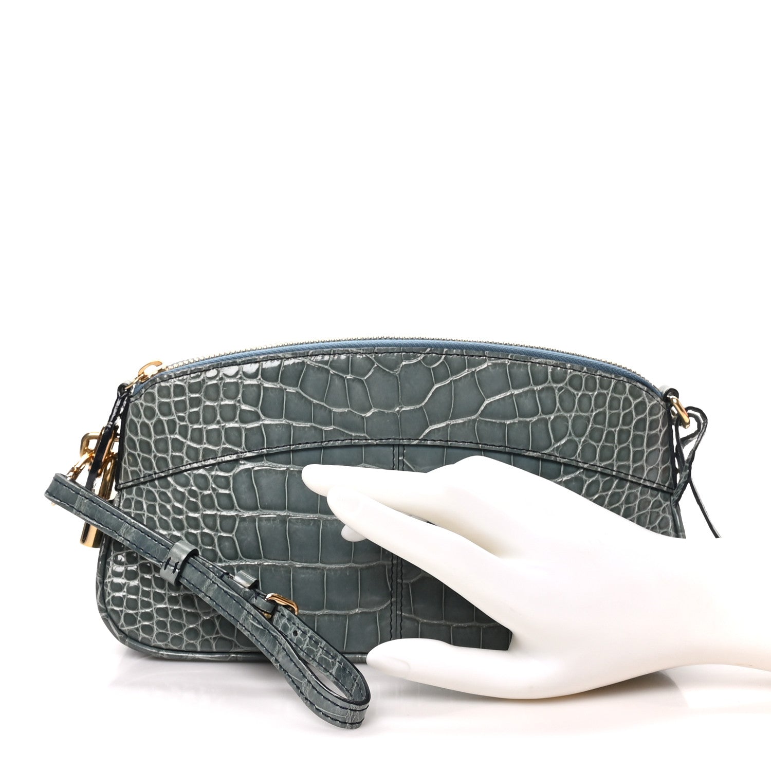 Crocodile Lockit Clutch Blue — view 2