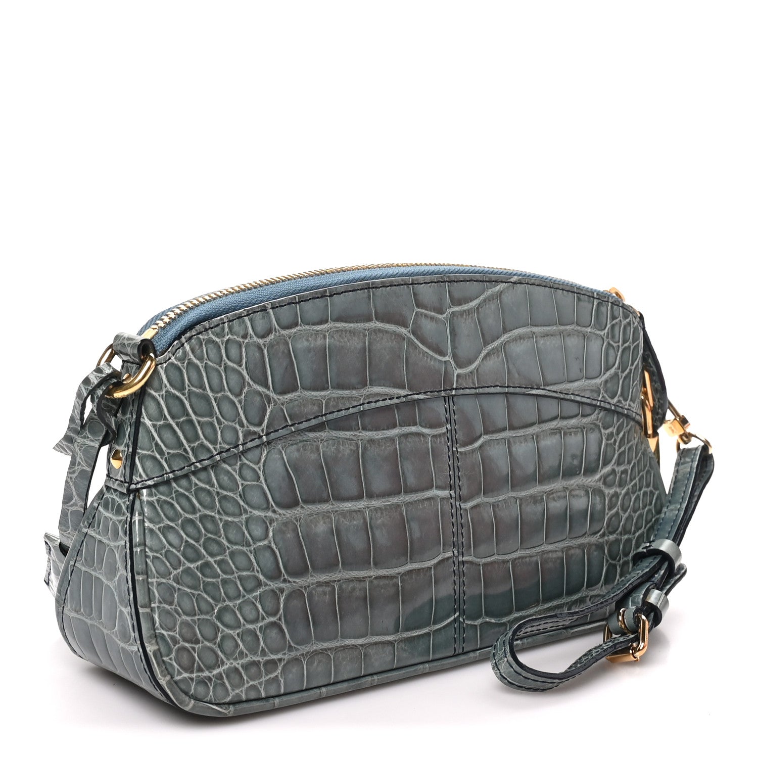 Crocodile Lockit Clutch Blue — view 3