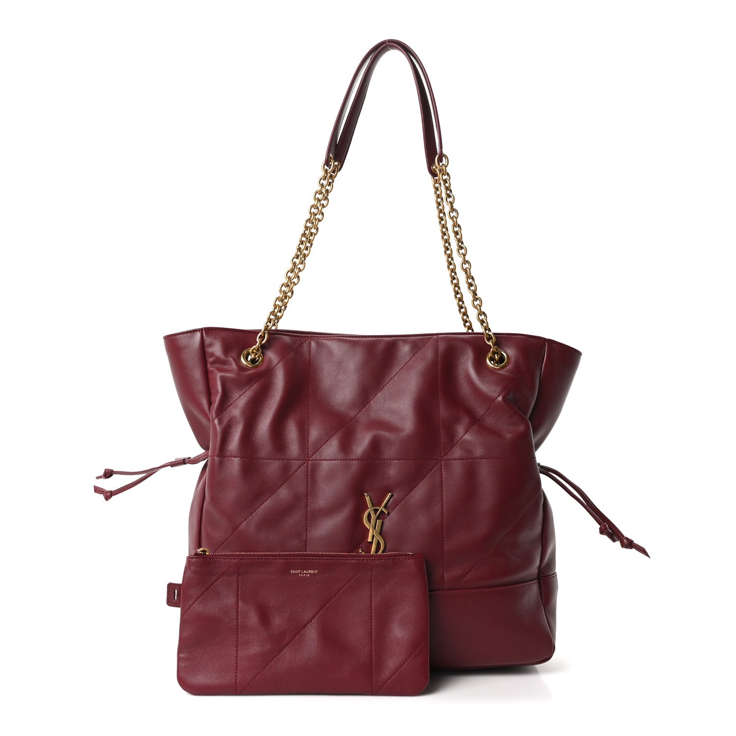 Lambskin Medium Jamie Shopping Tote Bordeaux — view 3