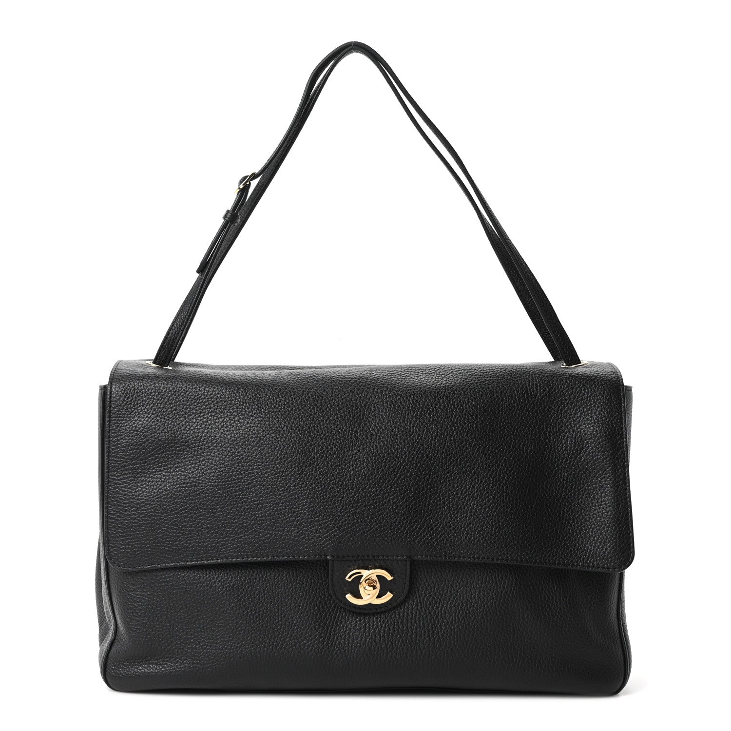 Grained Calfskin Souplissimo Maxi Flap Black