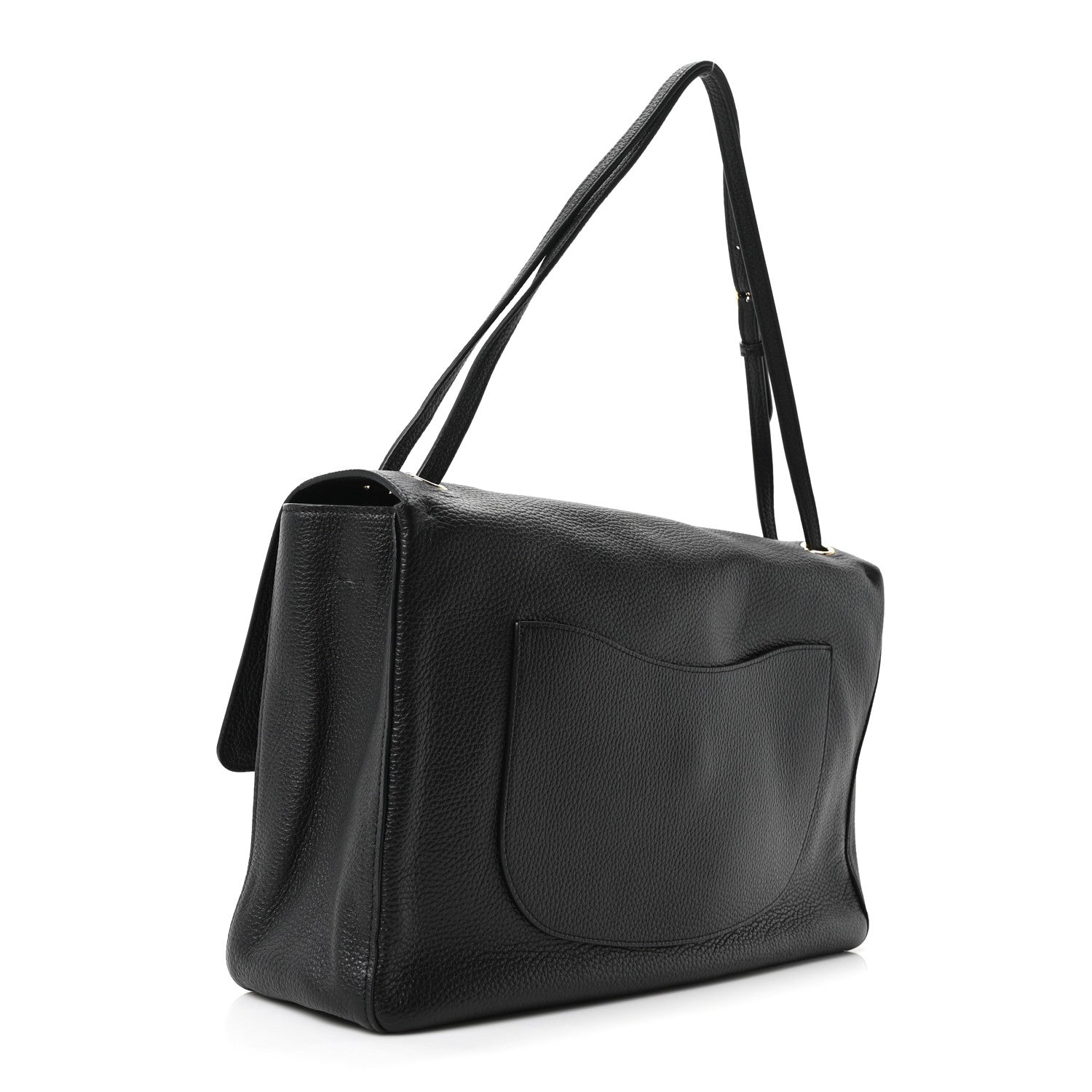 Grained Calfskin Souplissimo Maxi Flap Black — view 3