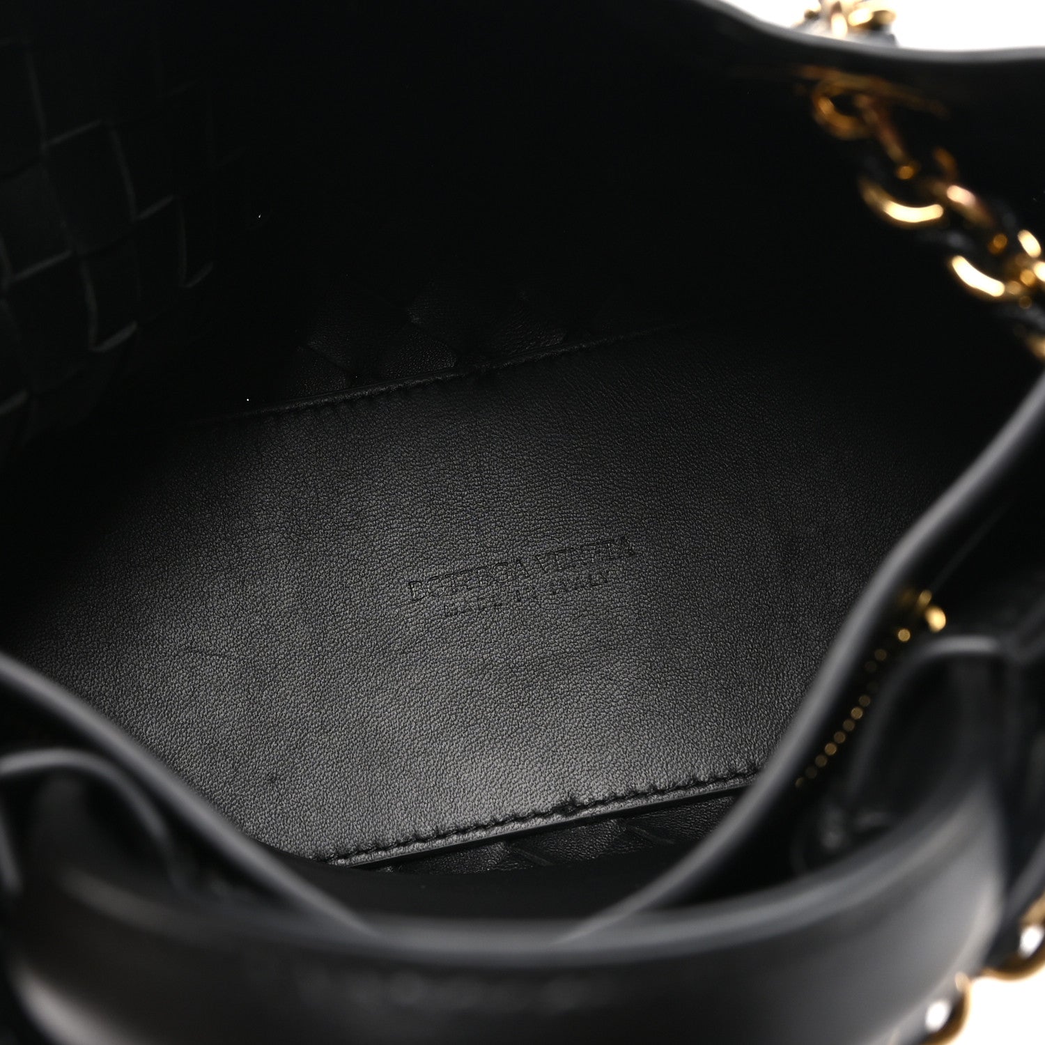 Nappa Intrecciato Small Andiamo With Chain Shoulder Bag Black — view 5