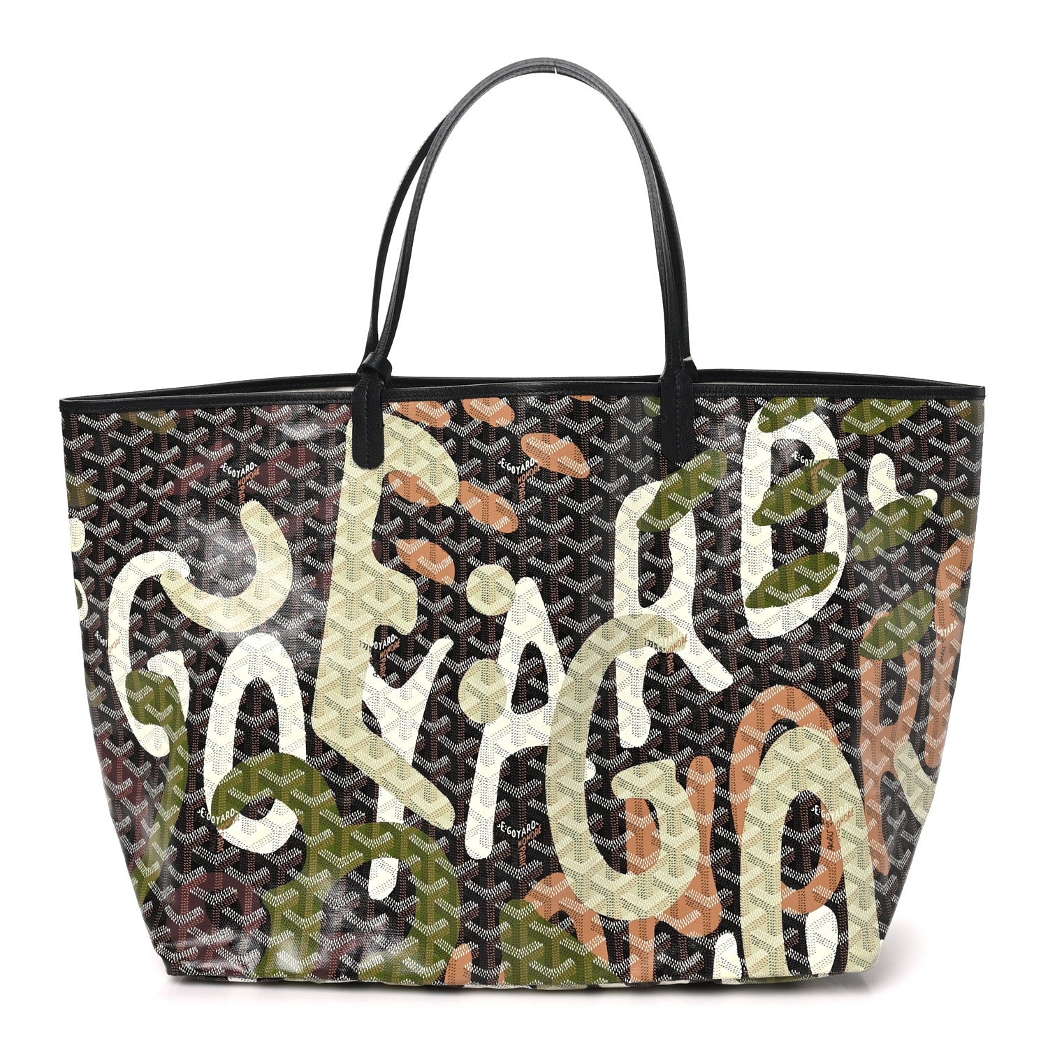 Goyardine Saint Louis Lettres Camouflage GM Black Green