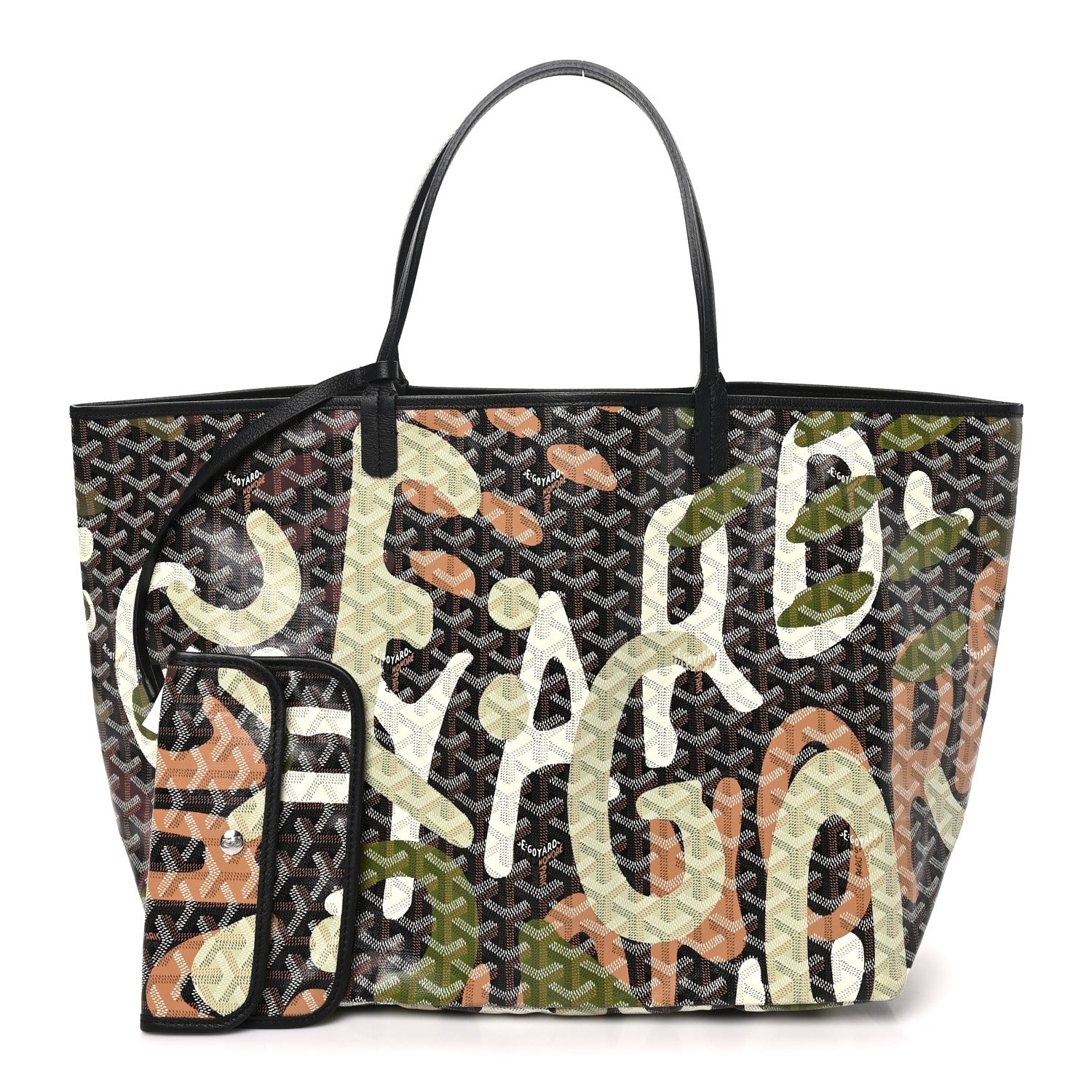 Goyardine Saint Louis Lettres Camouflage GM Black Green — view 3