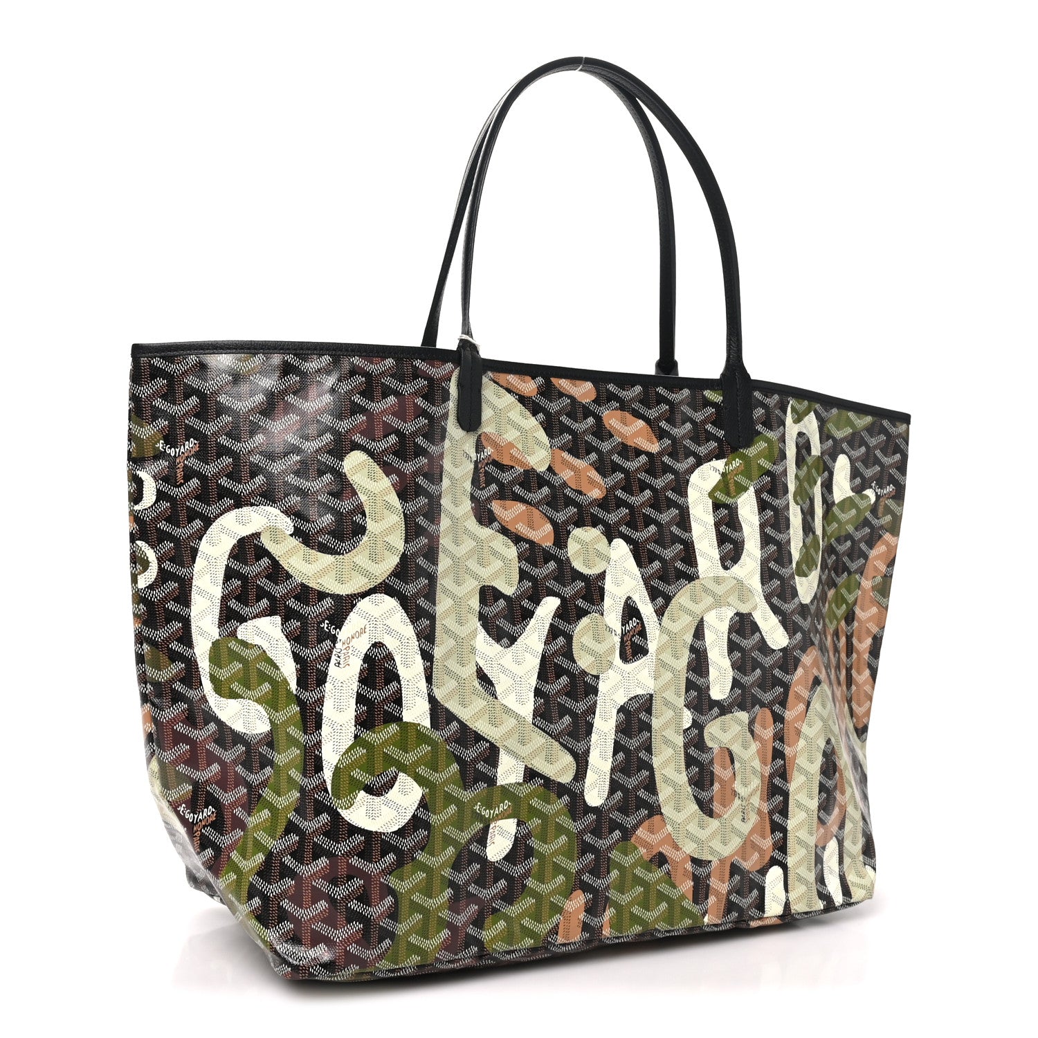 Goyardine Saint Louis Lettres Camouflage GM Black Green — view 4