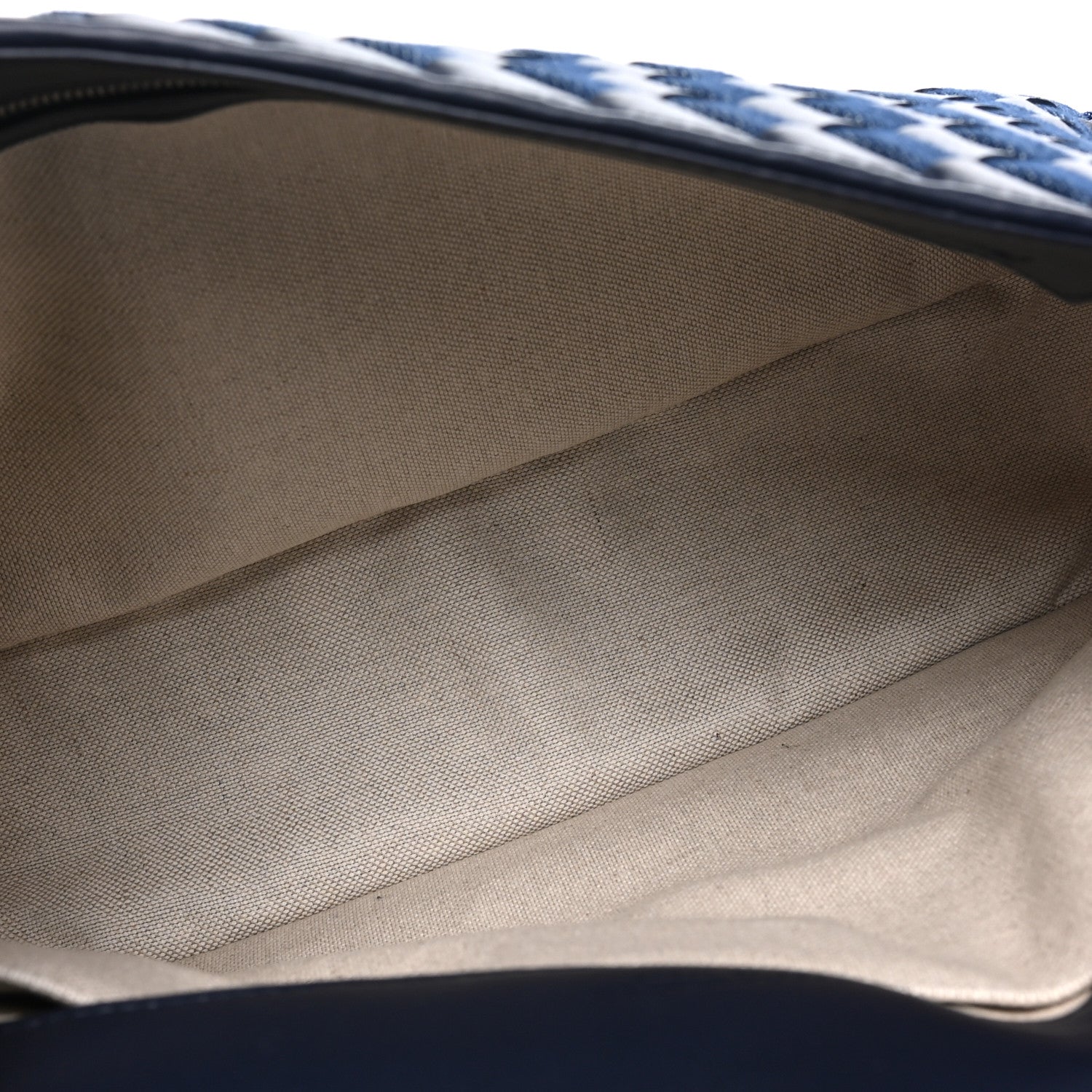 Denim Nappa Intrecciato Padded Messenger Abyss Indigo — view 5