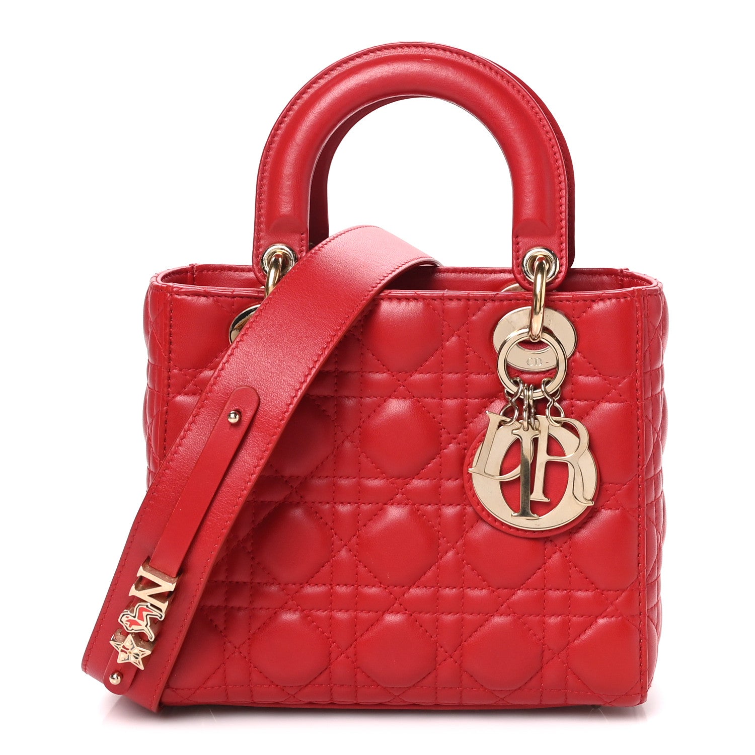 Lambskin Cannage Small My ABCDior Lady Dior Red