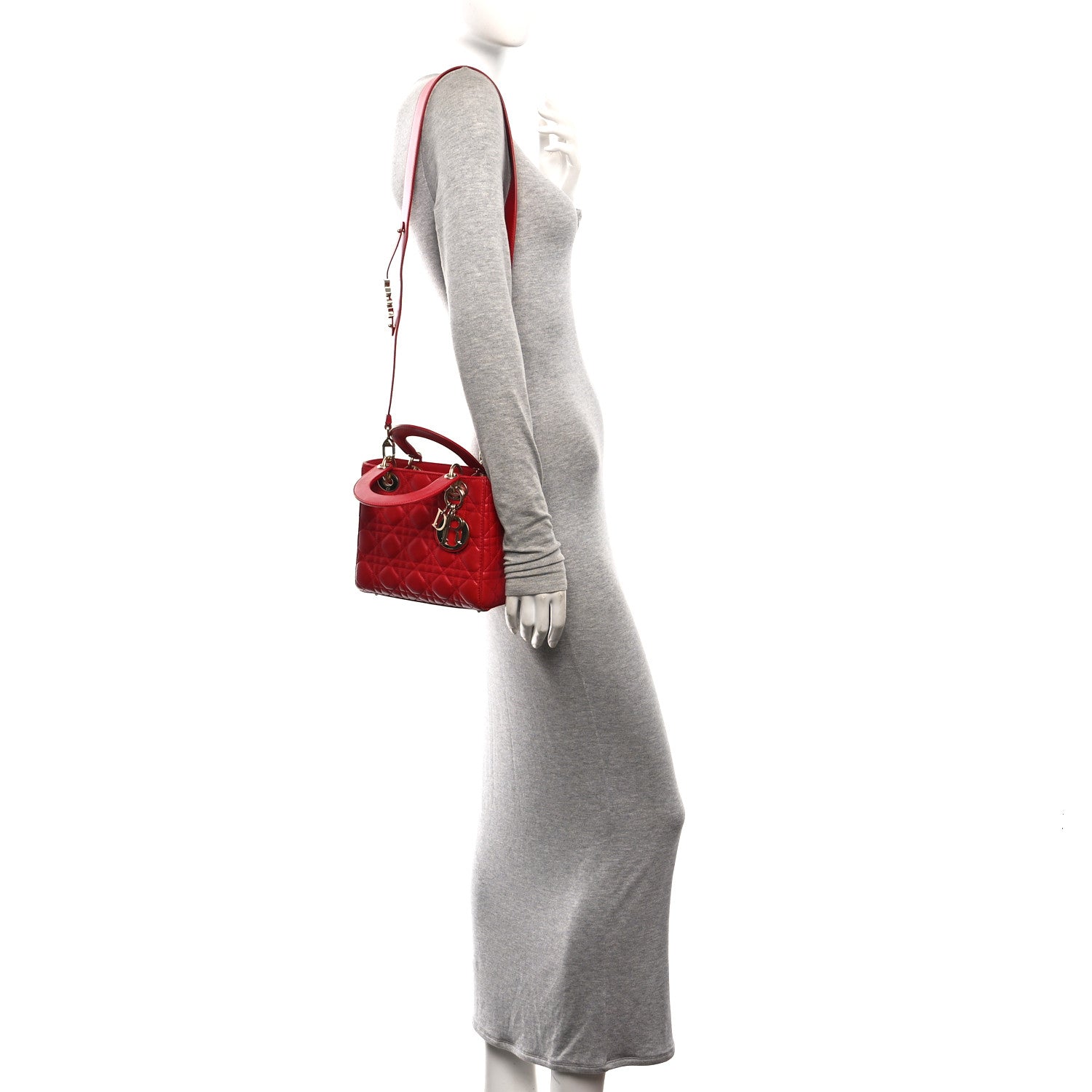 Lambskin Cannage Small My ABCDior Lady Dior Red — view 2