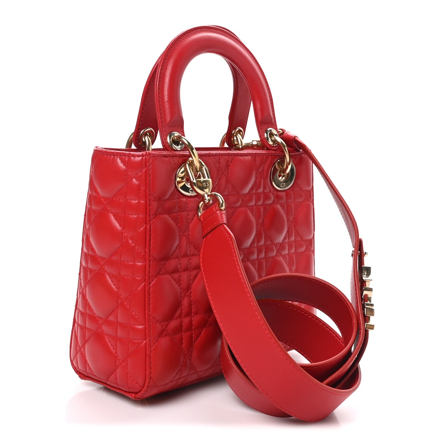 Lambskin Cannage Small My ABCDior Lady Dior Red — view 3